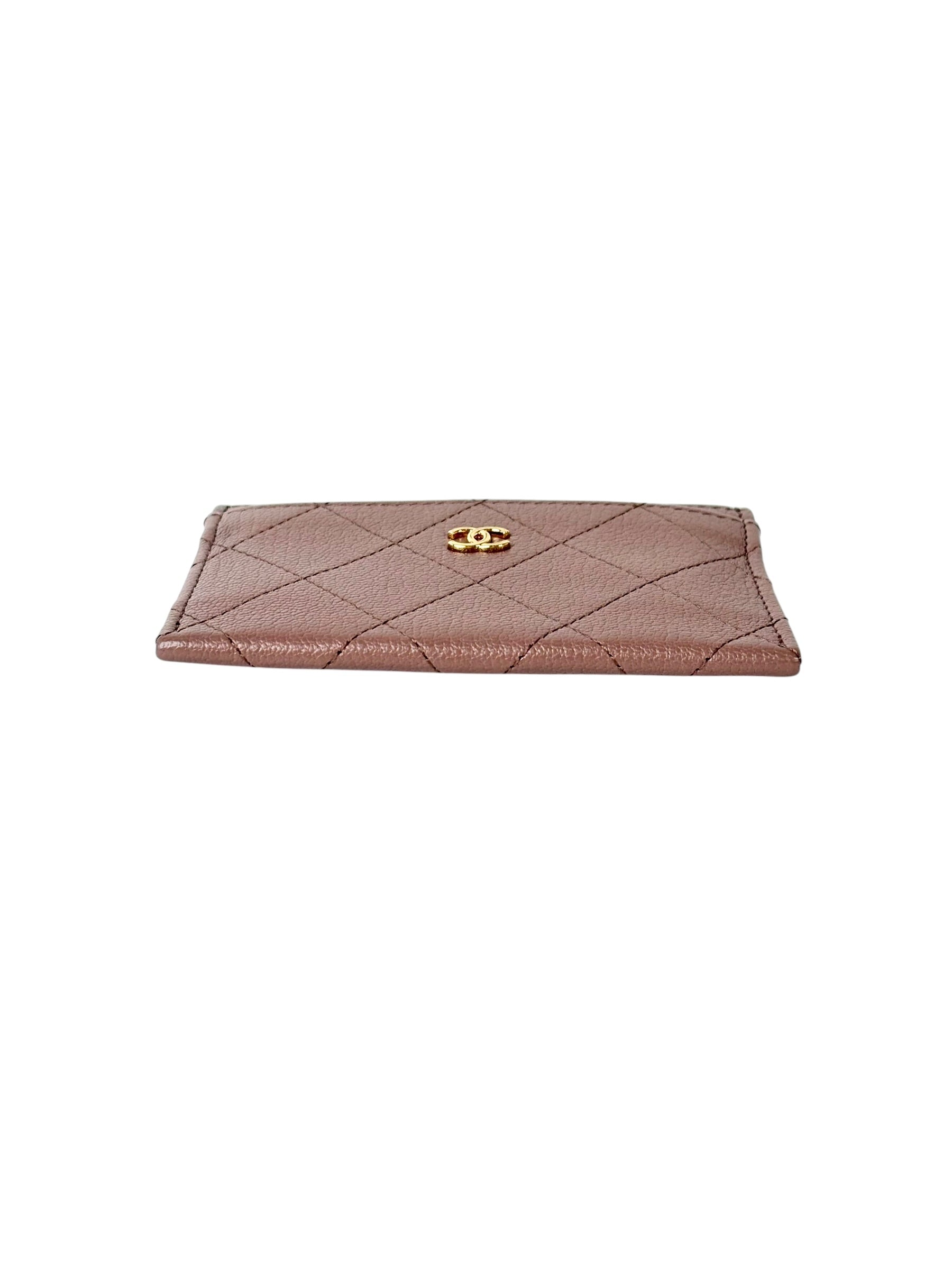 Chanel Beige Caviar Card Holder - in Box