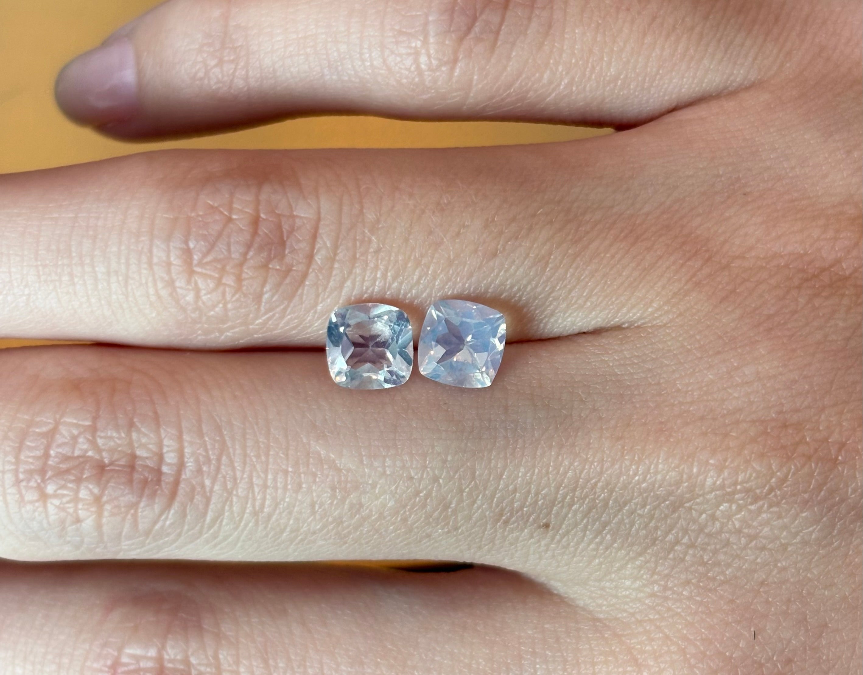 2.00ct Lavender Moon Quartz Cushion PAIR THAIC0201