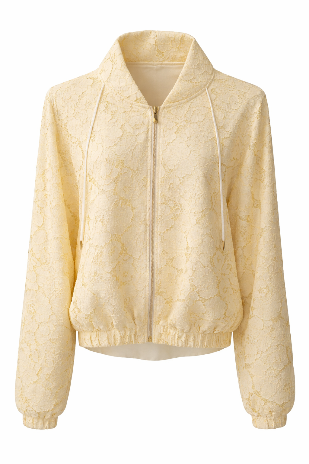 BOMBER CAPE SILK LINING LACE FABRIC BUTTER YELLOW MCL00765