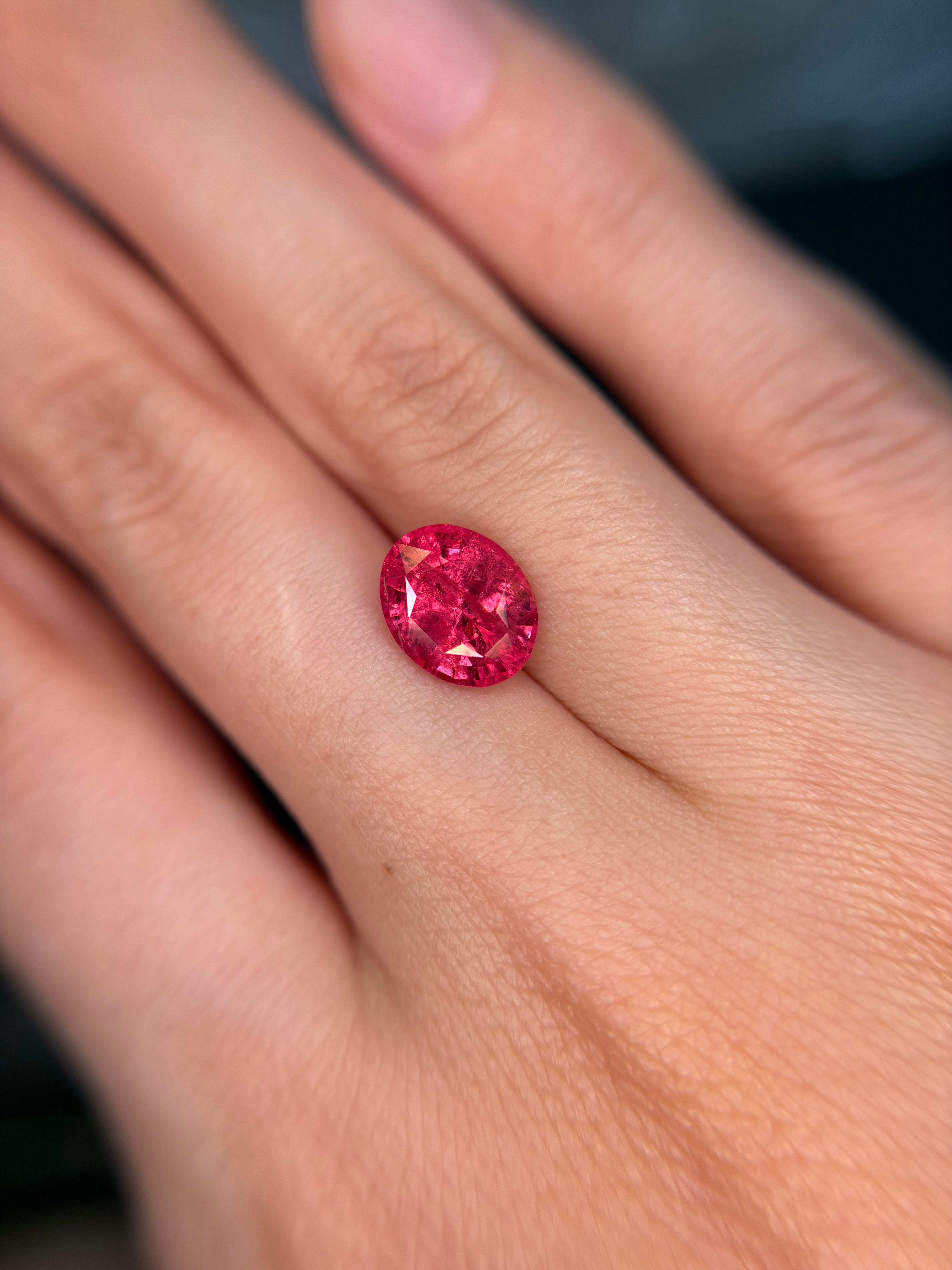 2.63ct Vivid Pink Spinel Mahenge Oval DXBCS5747