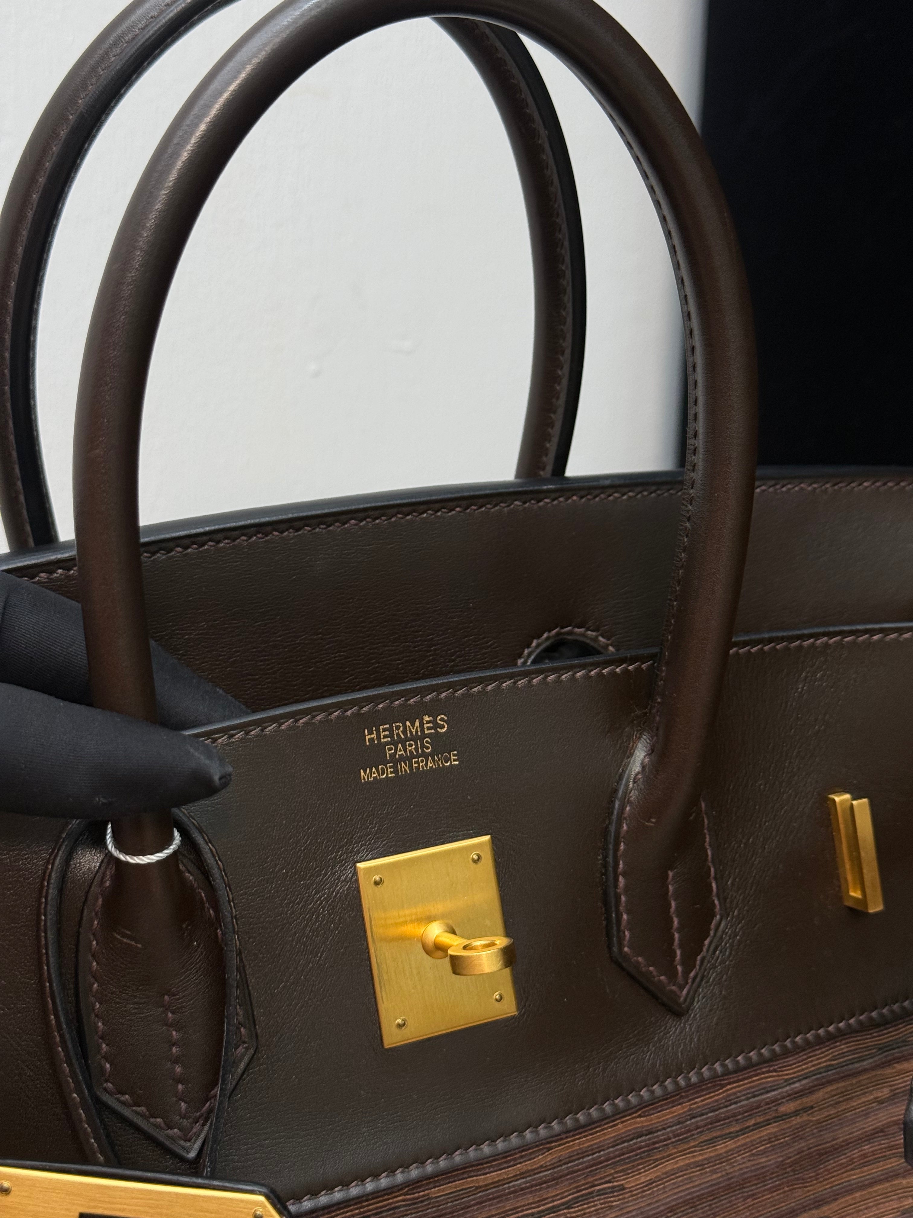 Hermes Birkin 35 Shearling Leather Bag