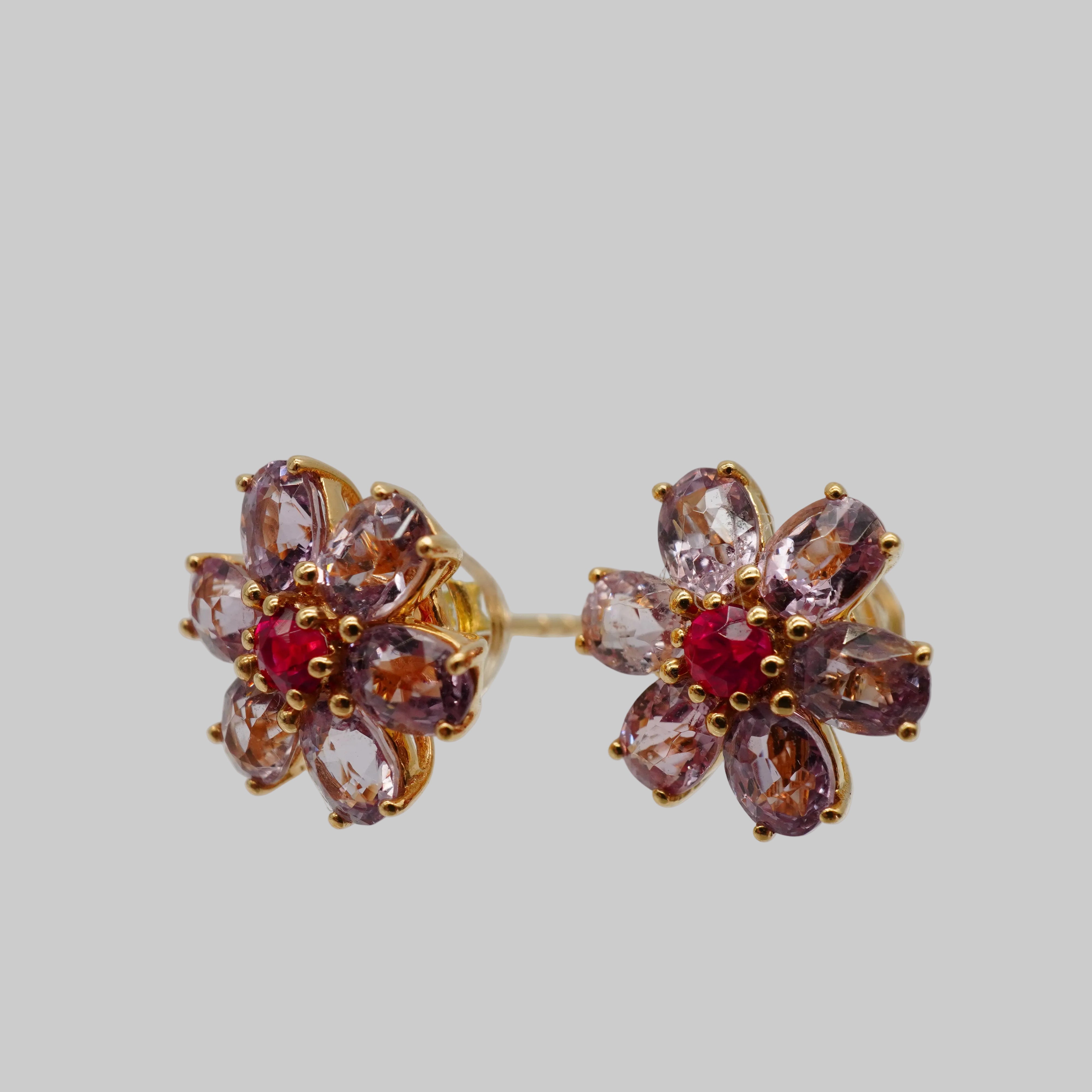 SEN BY SANDY PURPLE HYDRANGEA EARRINGS WG/YG  AVCHK414