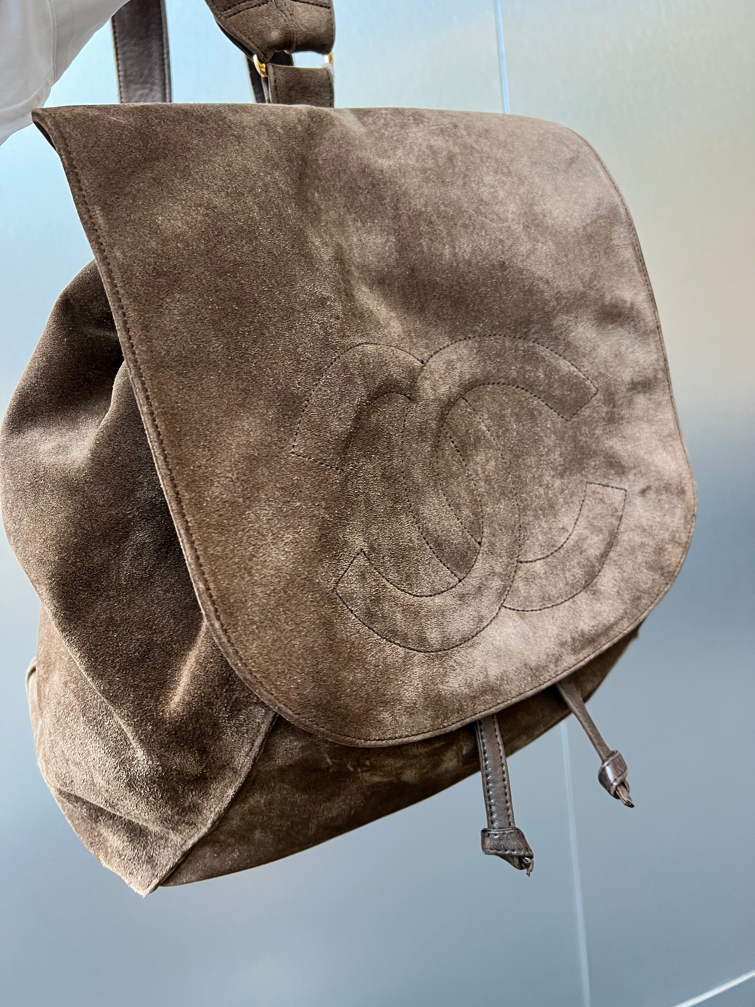 Chanel Vintage Suede Timeless CC Backpack GHW 3Series SYCF0801