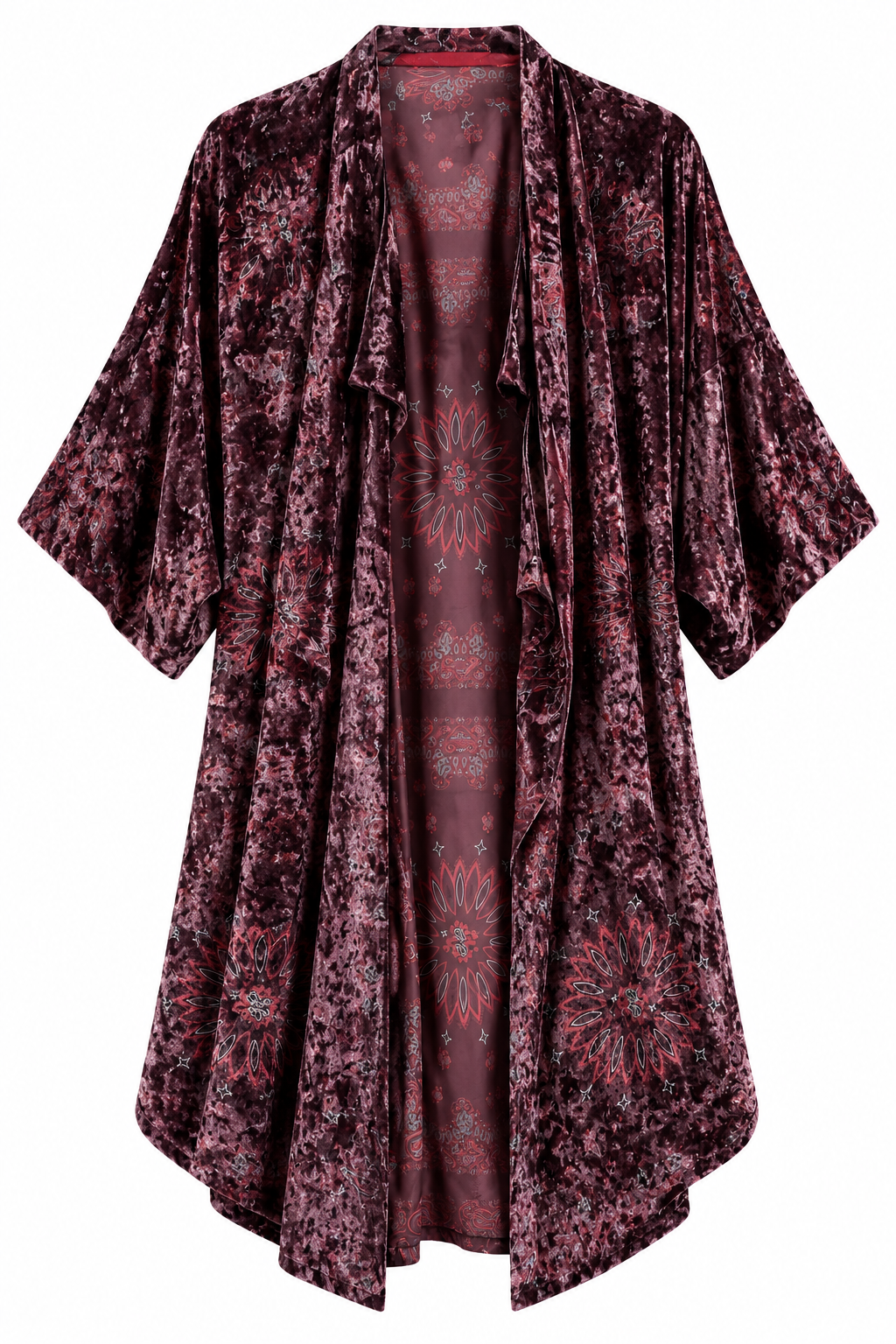 SHIRT VIRGINIA BURGUNDY BANDANA VELVET SILK LINING MCL13523