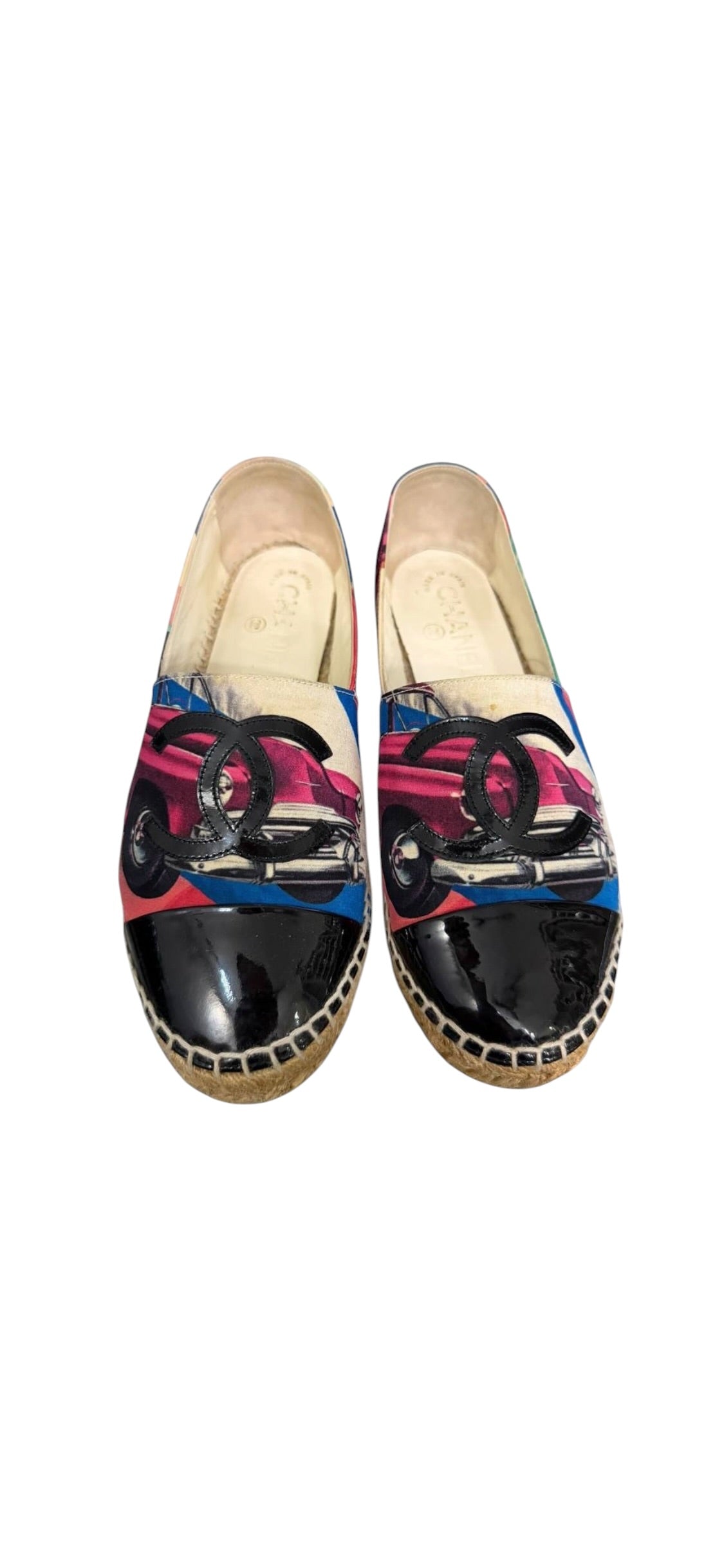 Chanrel CC Voiture Espadrilles Blue/Cream Sz37 DLT1111