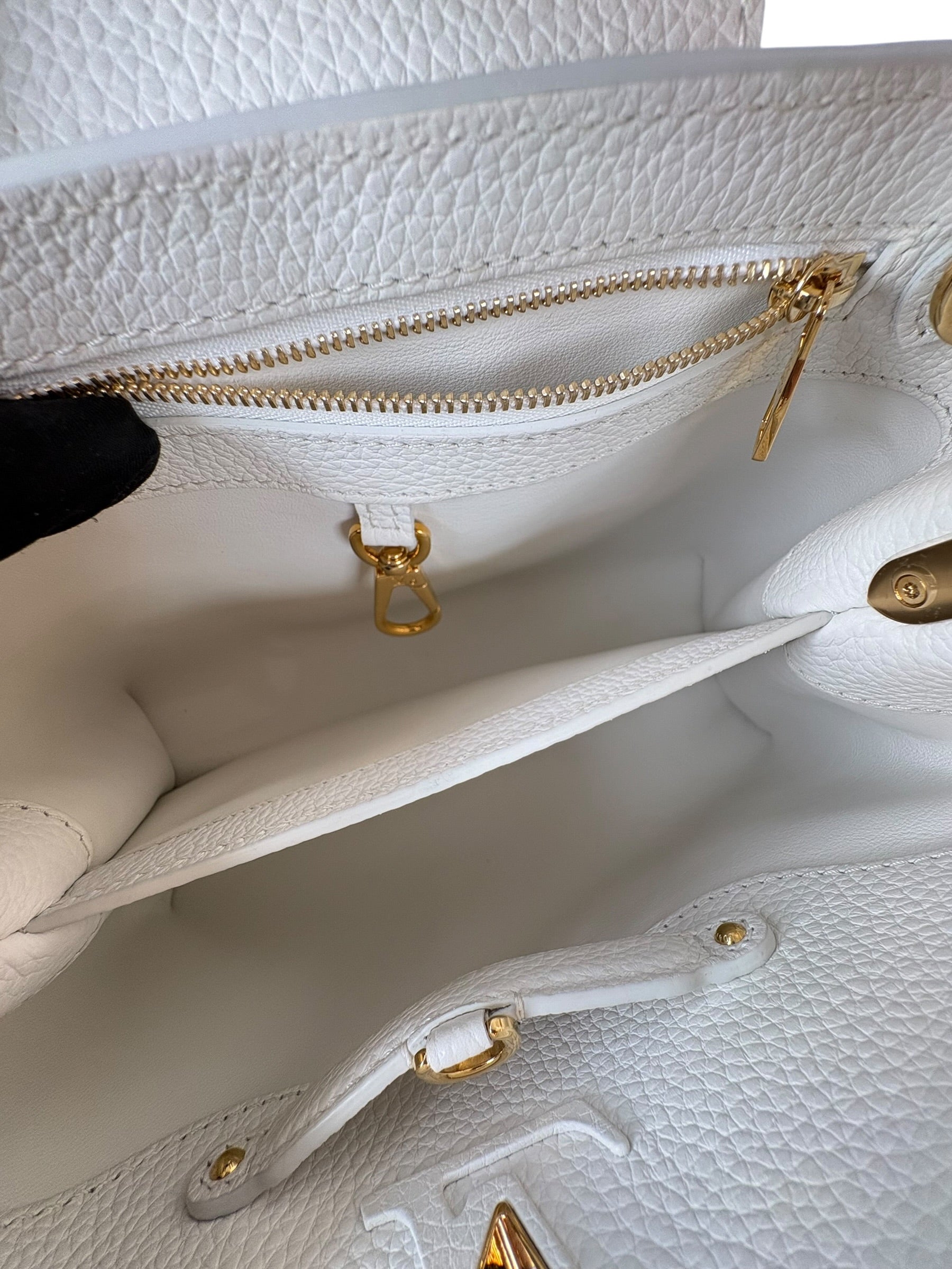 Louis Vuitton White Capucines MM 31cm Bag