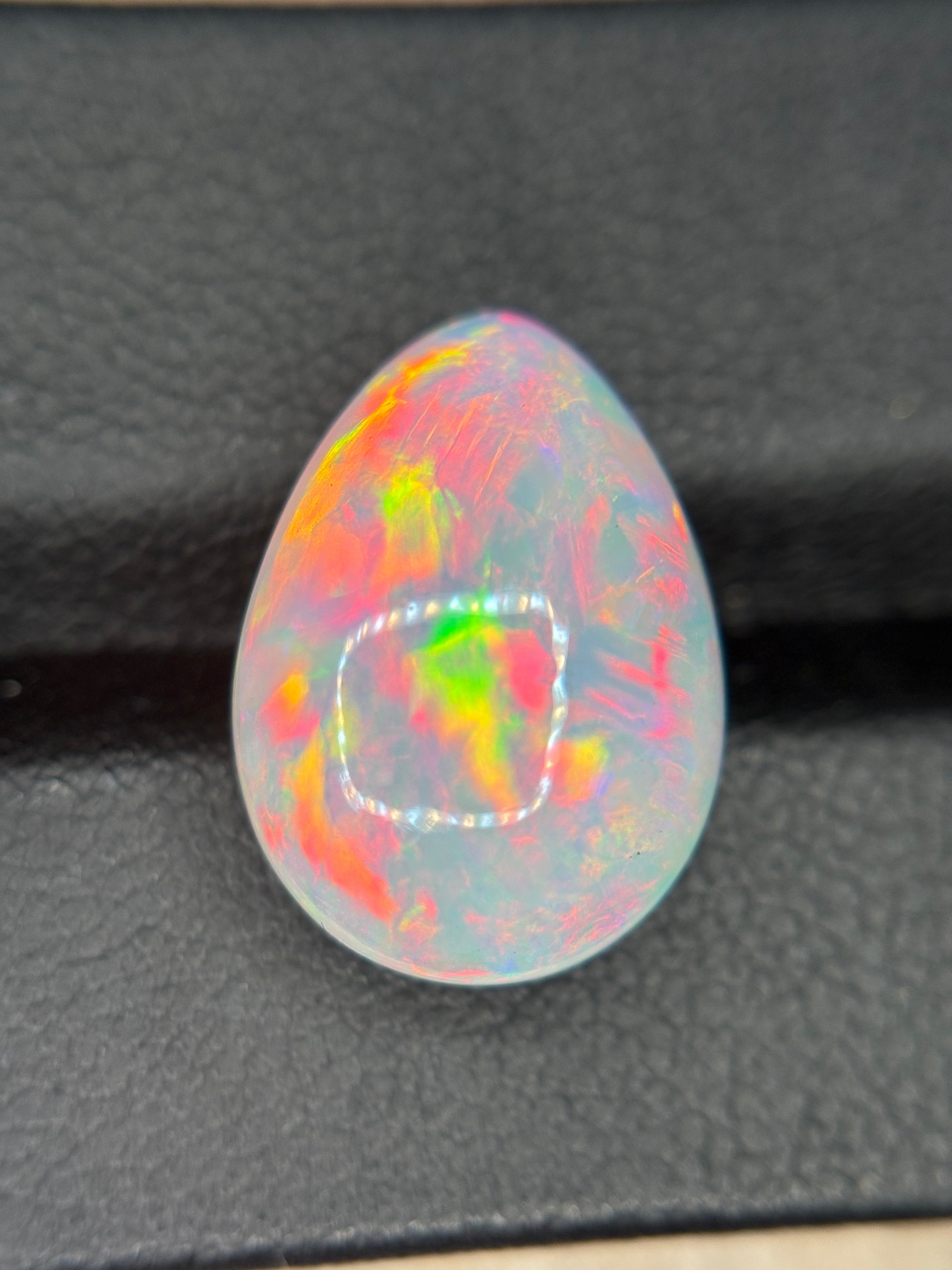 7.00ct White Opal Cab Pear THAIC0473