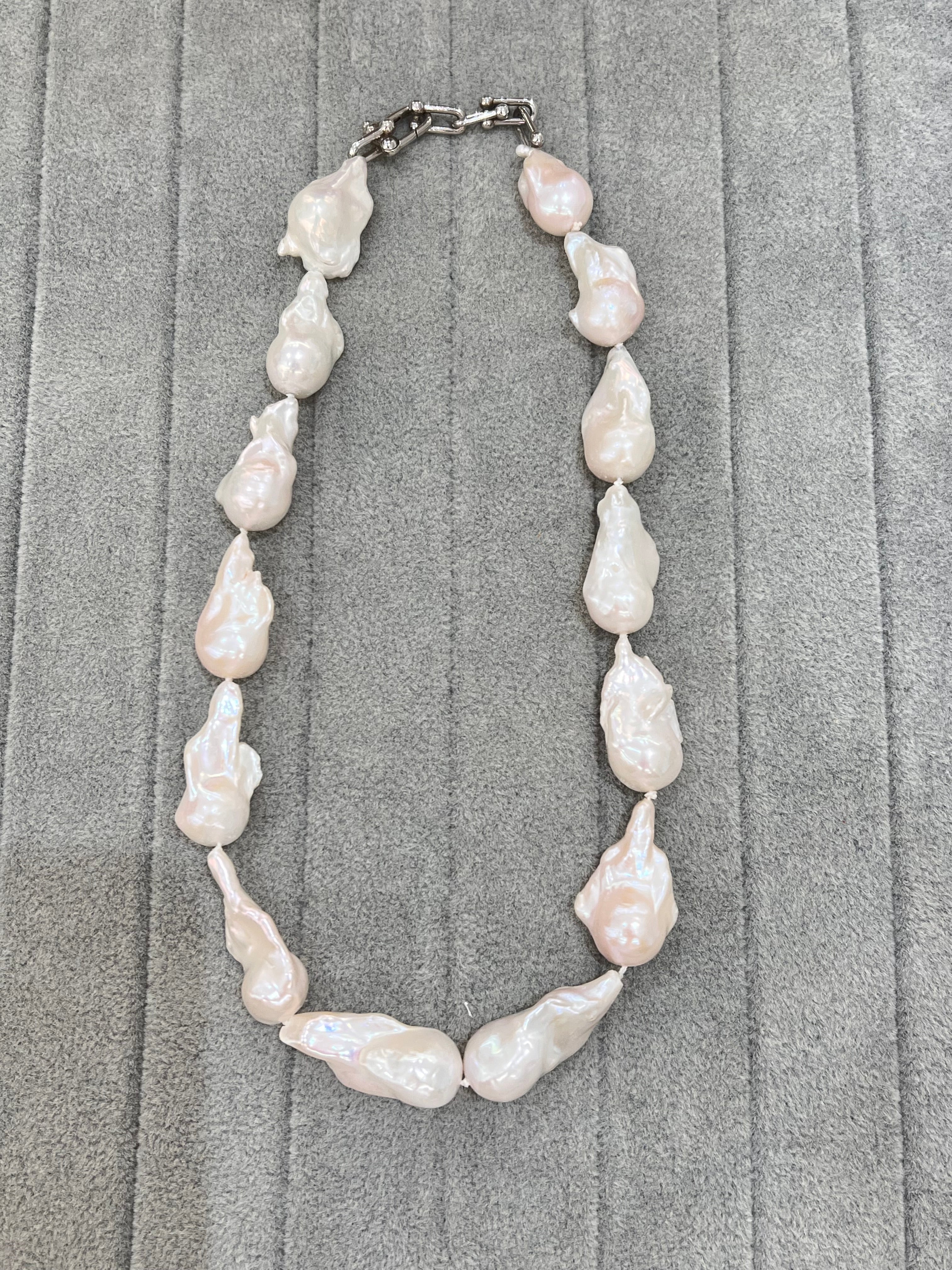 Freshwater White Baroque Necklace with S925 Clasp (45cm standard length) 01-SH-048