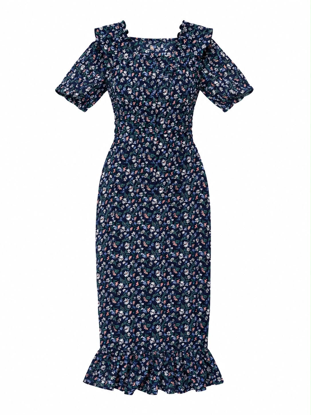 DRESS MAXI FLORAL BLUE MCL12764