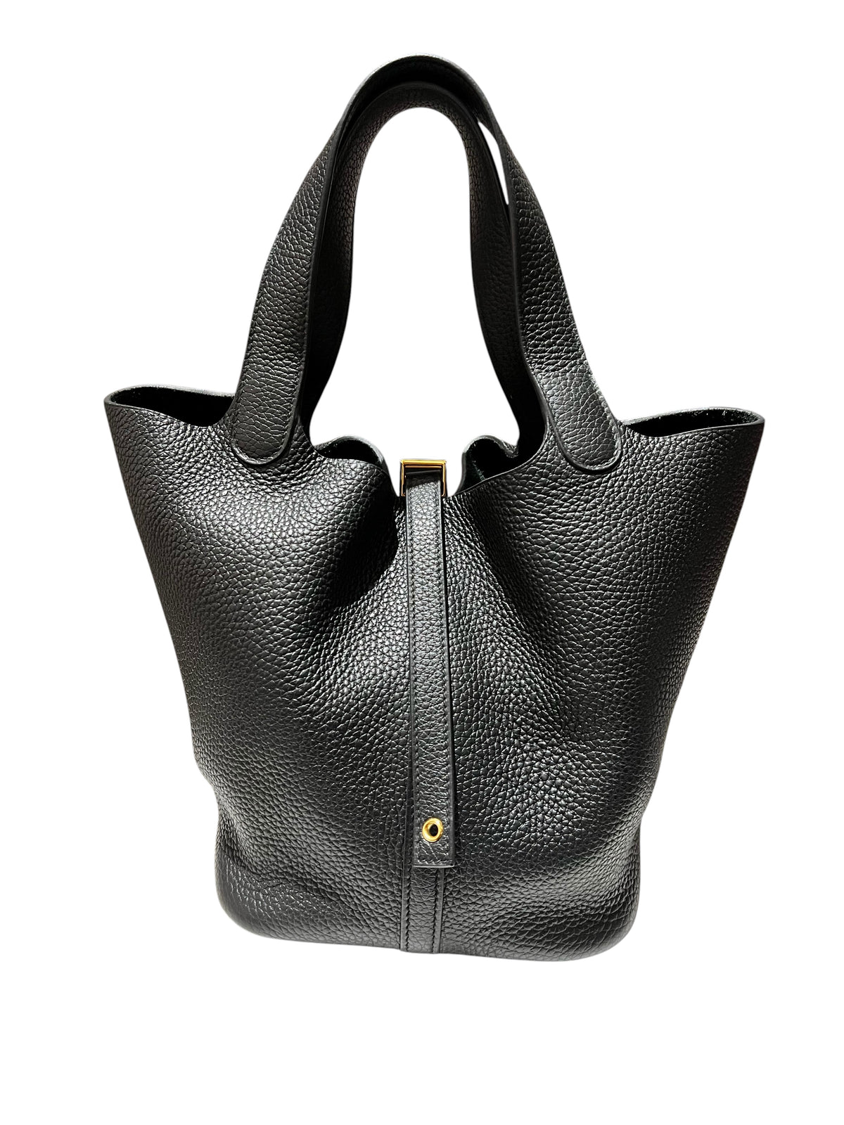 HERMES PICOTIN LOCK BLACK CLEMENCE BAG 2000000039220