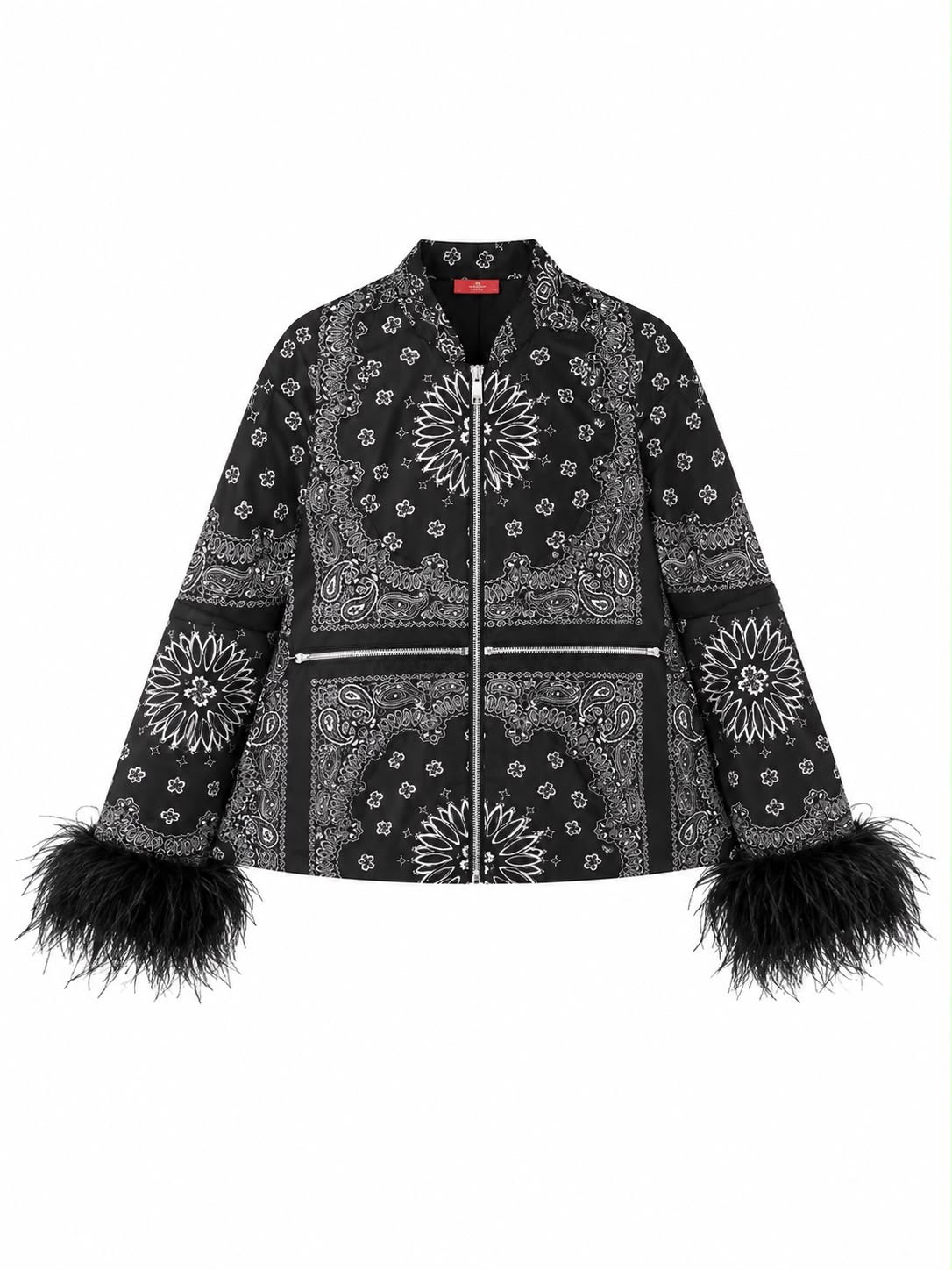 CAPE BOMBER OSTRICH FEATHERS BANDANA BLACK MCL13058