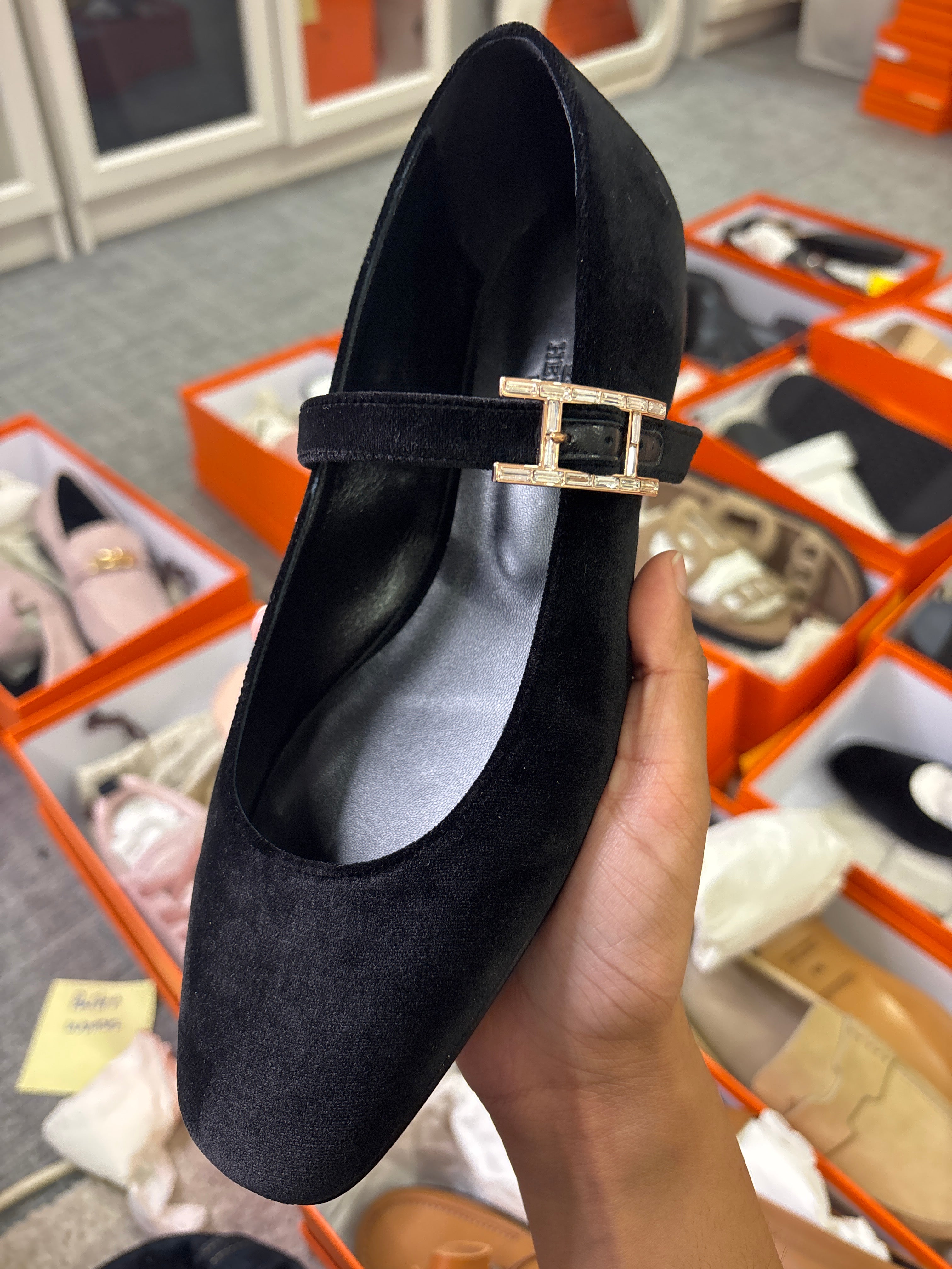 Hermes black suede 37 ALC3699