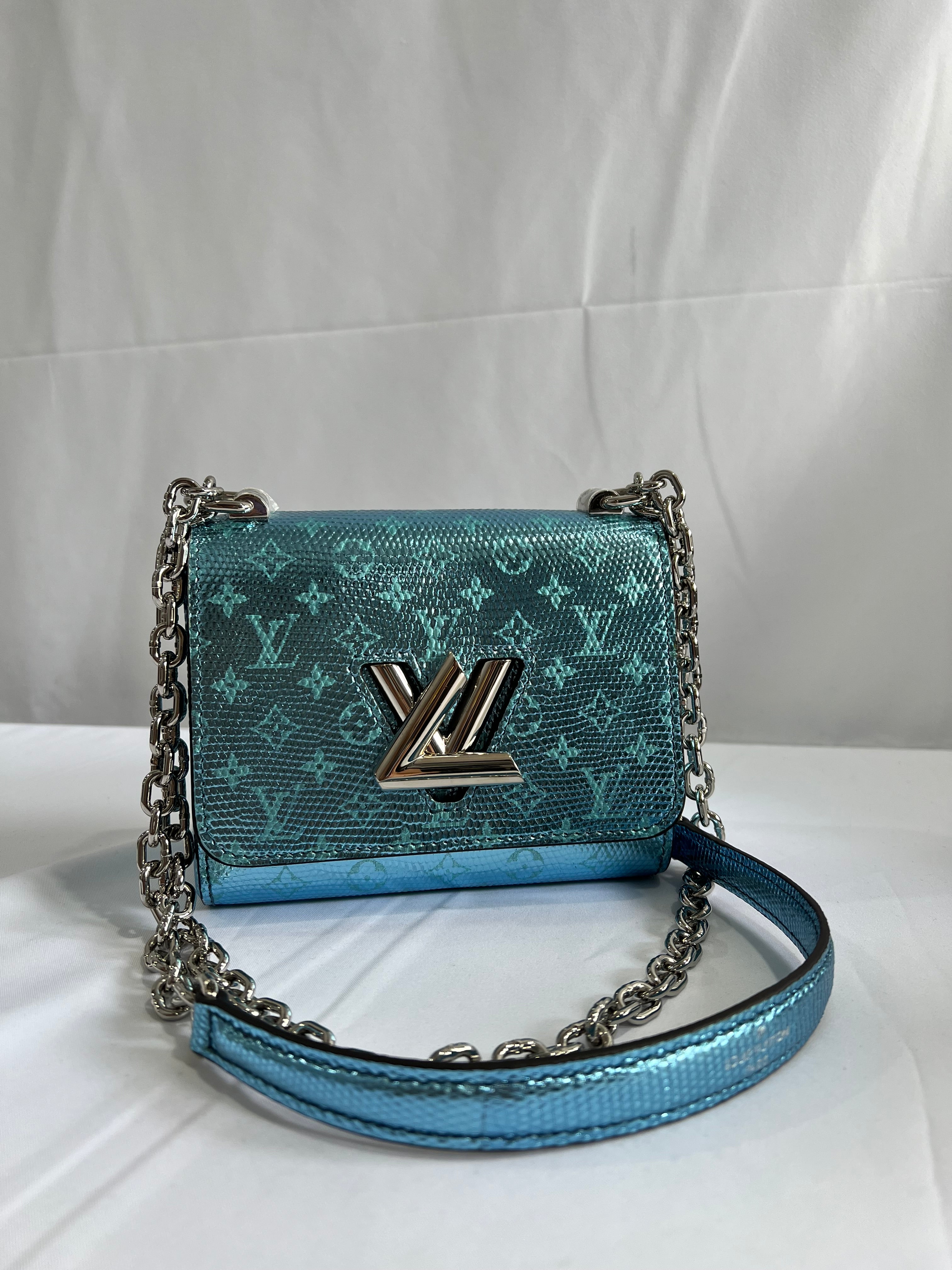 LOUIS VUITTON BLUE LIZARD TWIST BAG SYC1953