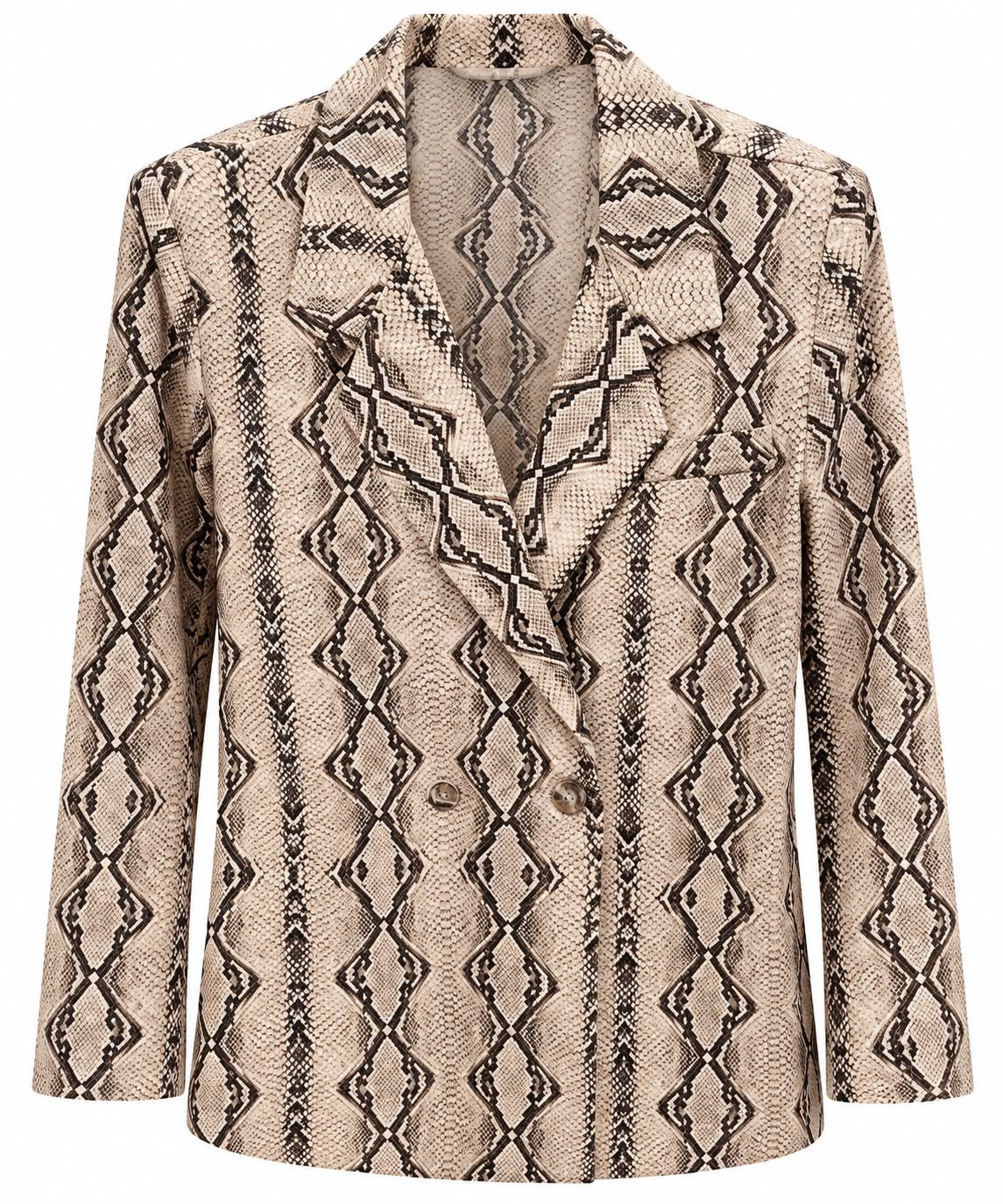 JACKET JUSTIN CREPE SNAKE OFF WHITE LACE POCKET MCL13428