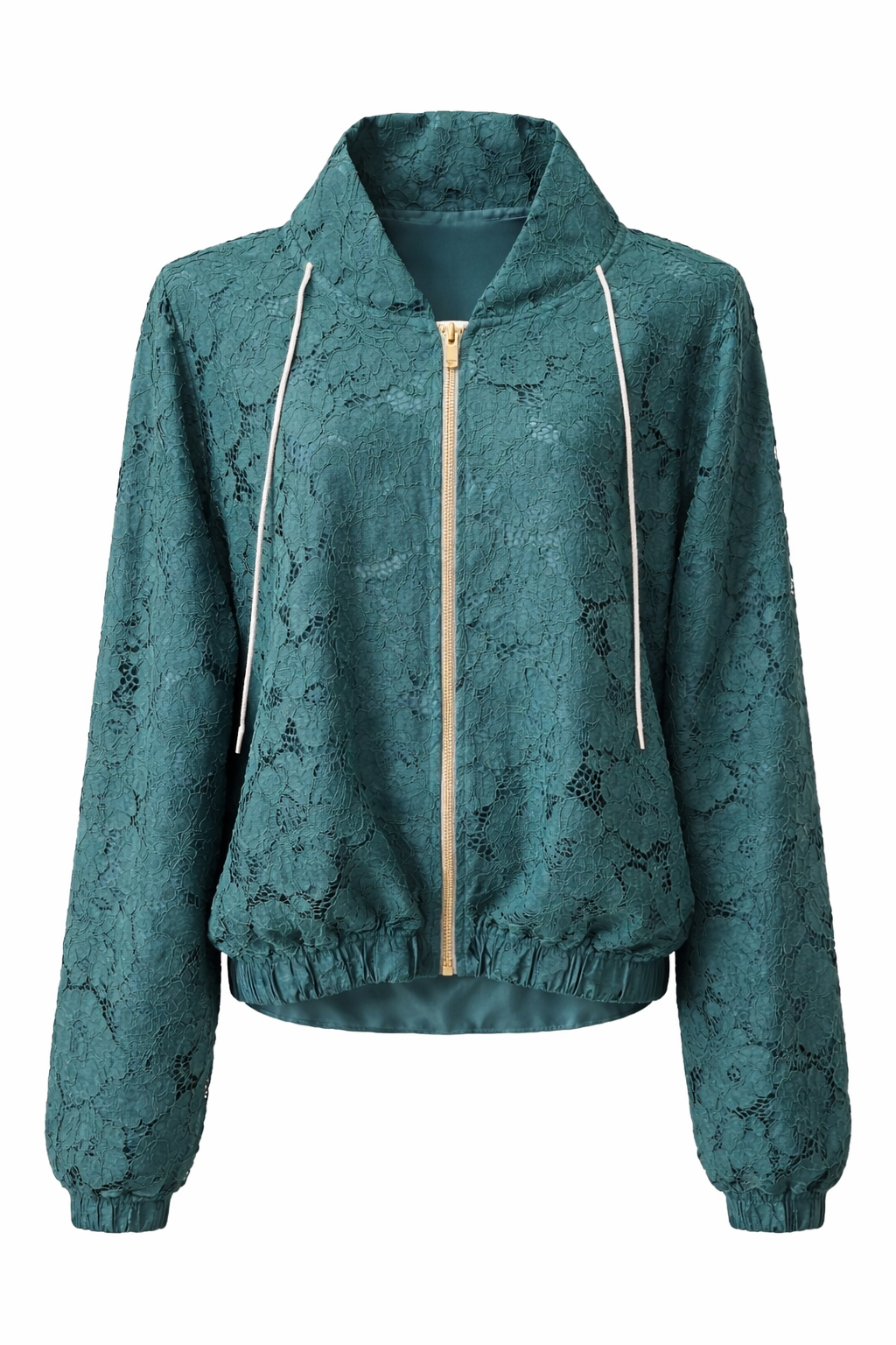 BOMBER CAPE SILK LINING LACE FABRIC GREEN MCL00764