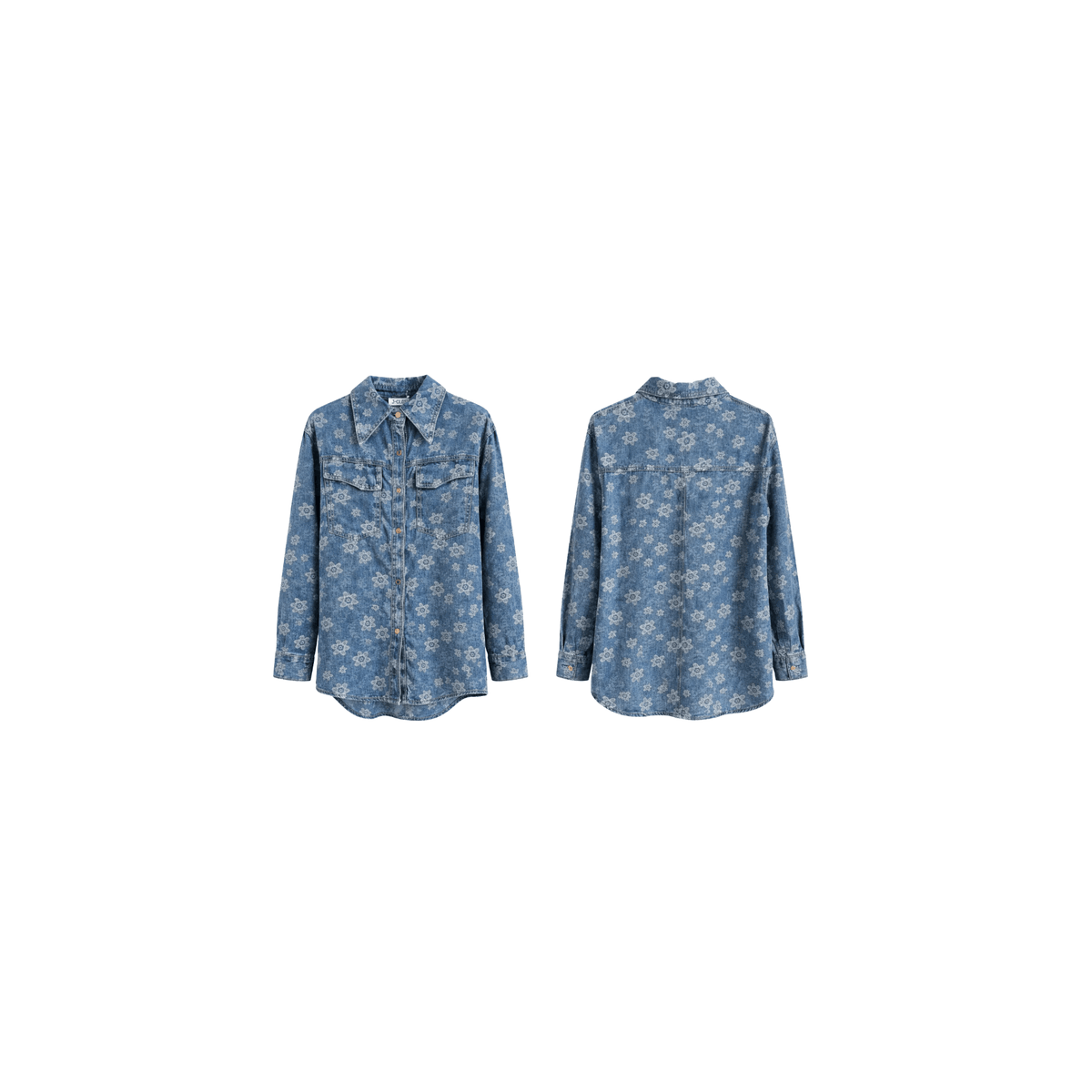 FLORAL DENIM SHIRT (فستان)"ANNIA"