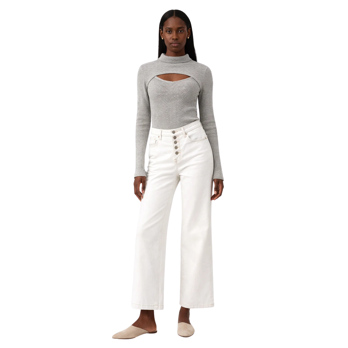FRONT CUT OUT LONG SLEEVE TOP (فستان)"FINA"
