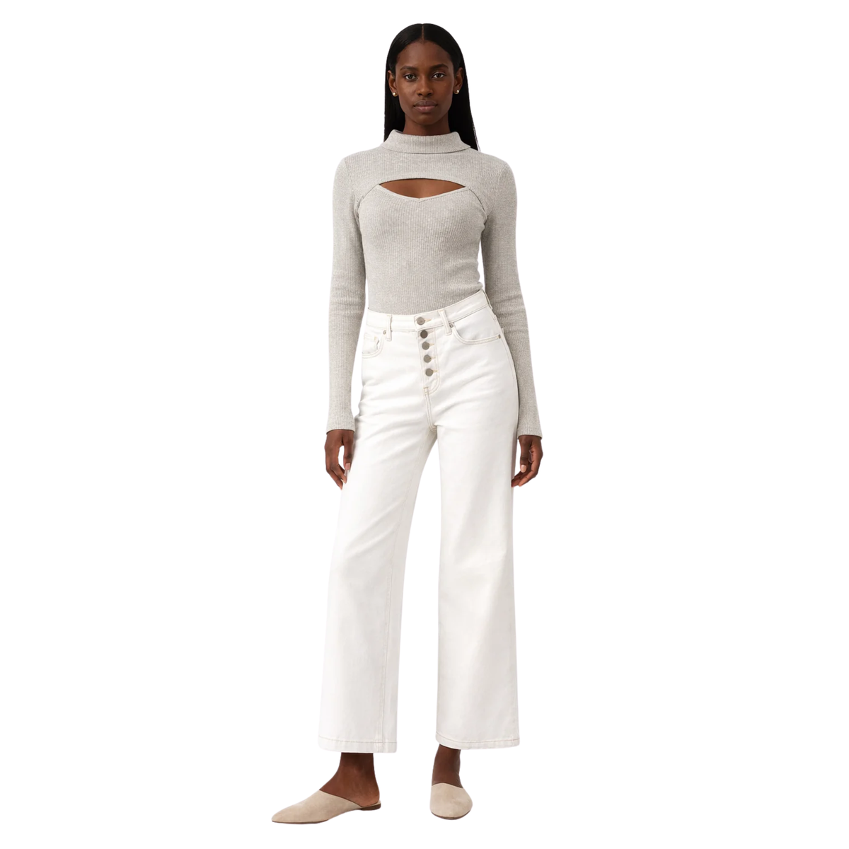 FRONT CUT OUT LONG SLEEVE TOP (فستان)"FINA"