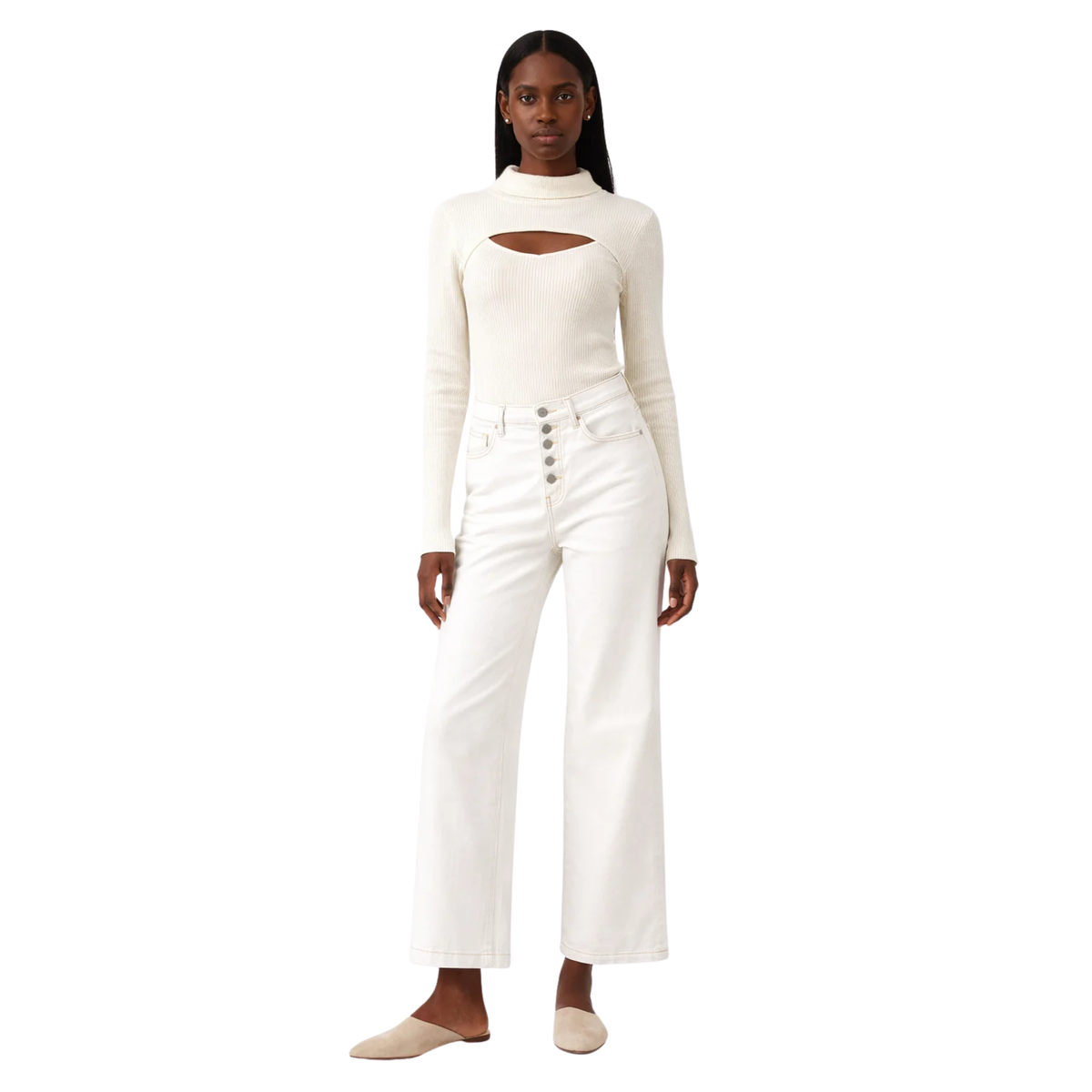 FRONT CUT OUT LONG SLEEVE TOP (فستان)"FINA"