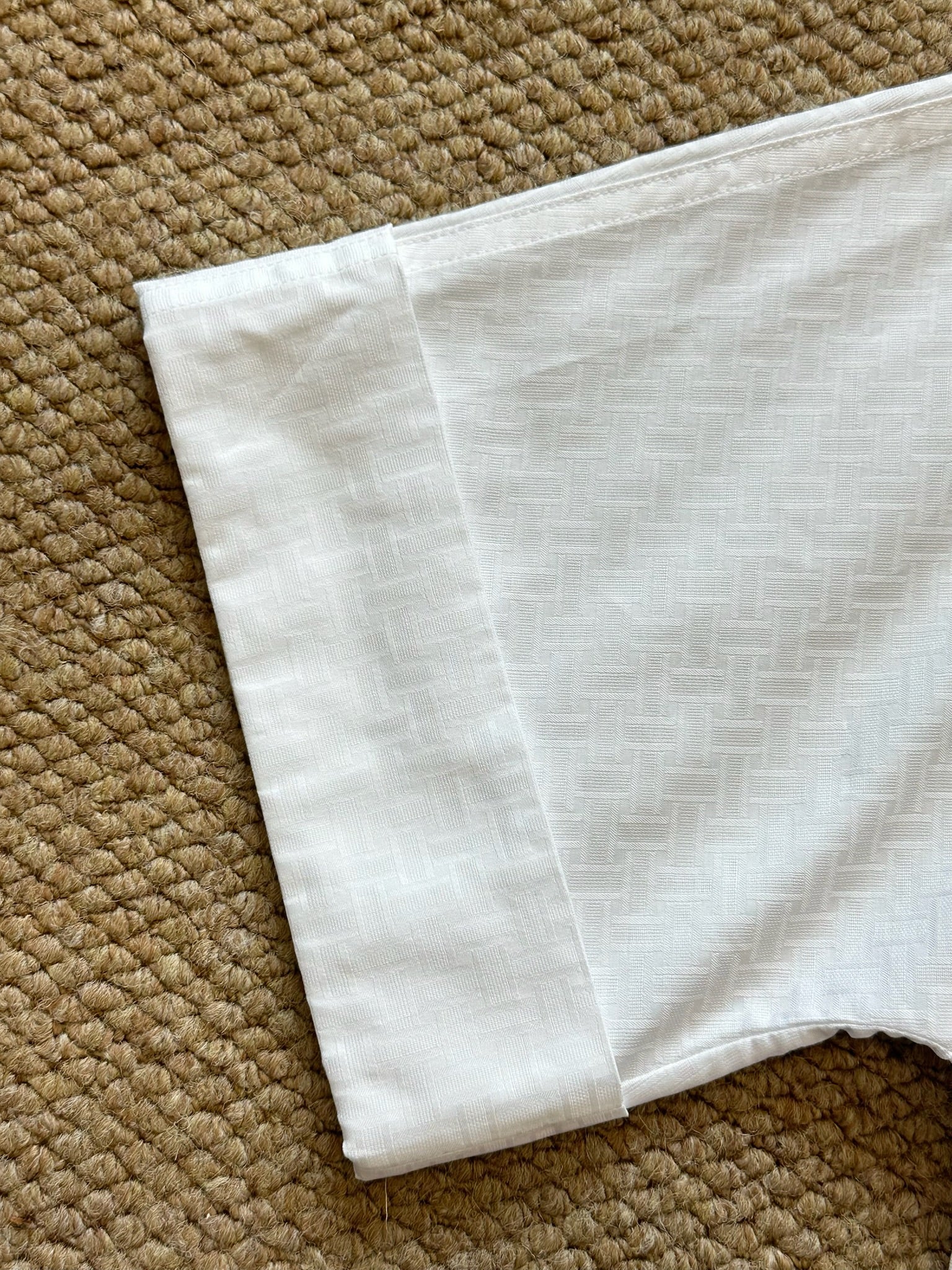 Size 40 - Hermès Cropped Polo Blouse in Mosaique Gauze