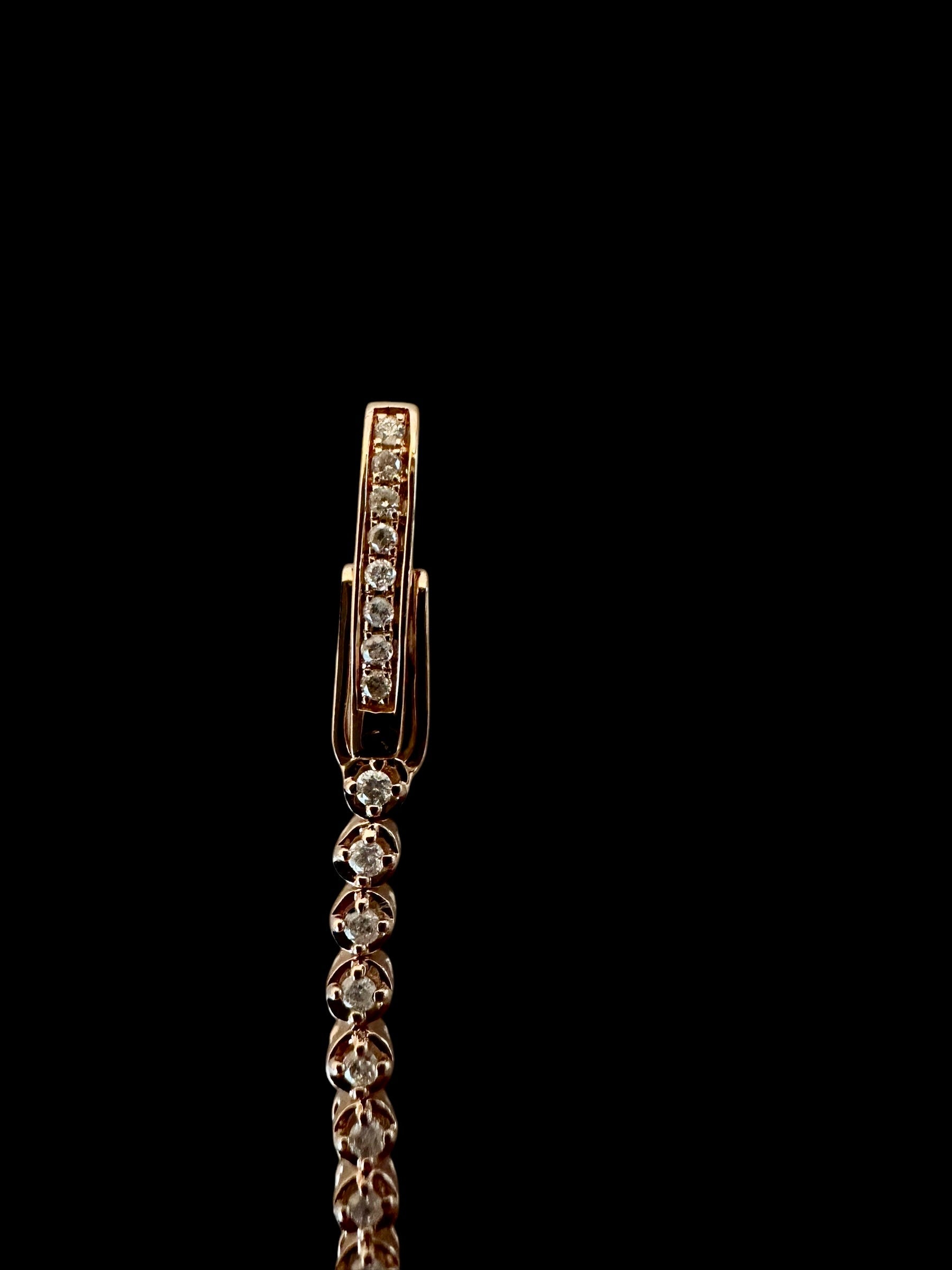 Natural Diamonds and Rose Bracelet with Panther Head