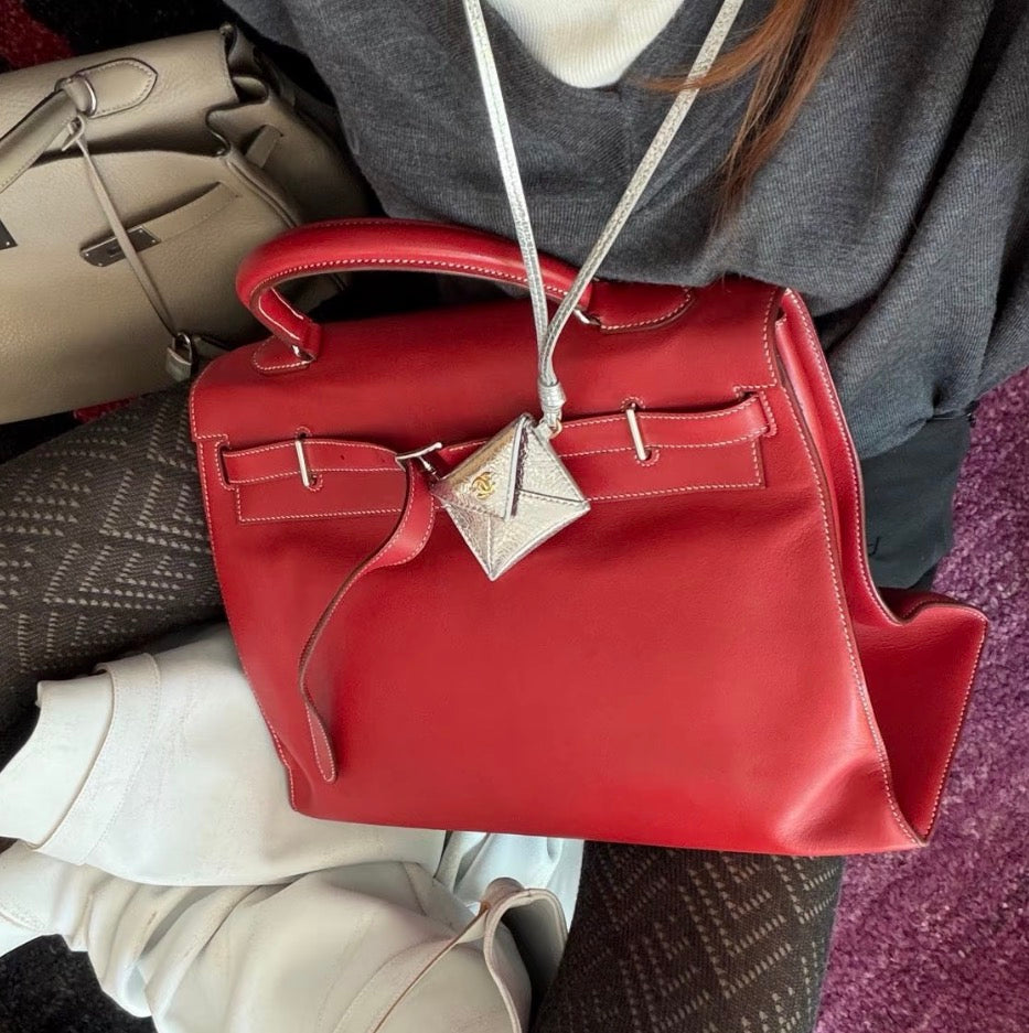 HERMES KELLY FLAT 35 ROUGE CASAQUE AVCB1056