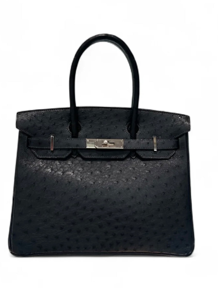 Hermes Birkin 30 in Black Ostrich with PHW