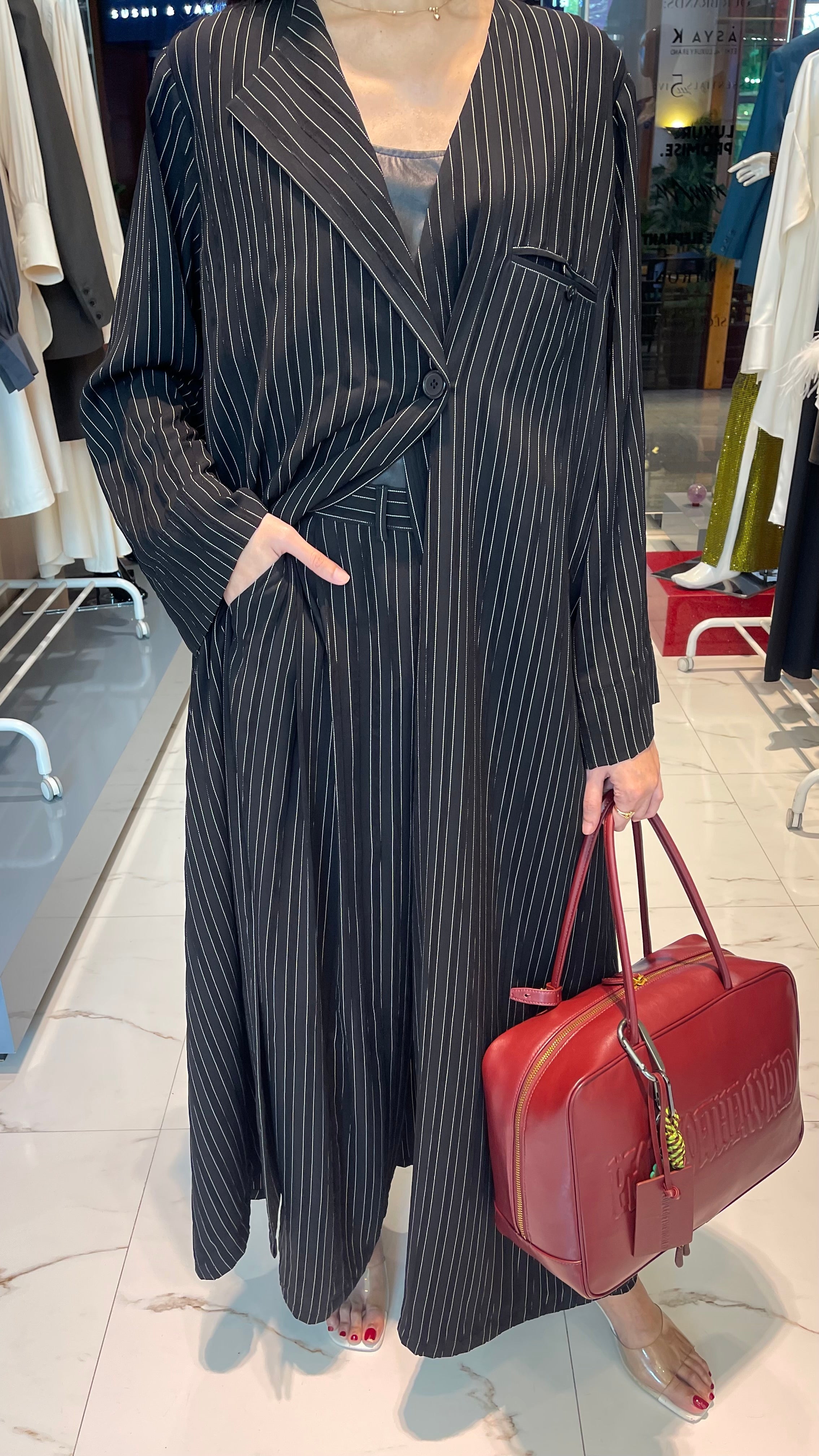 PINSTRIPE V COAT (عباية) “SAMA”