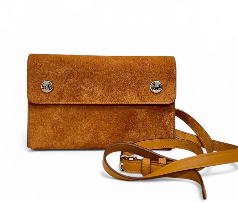 Hermes Suede Sesame Snap Wallet Box
