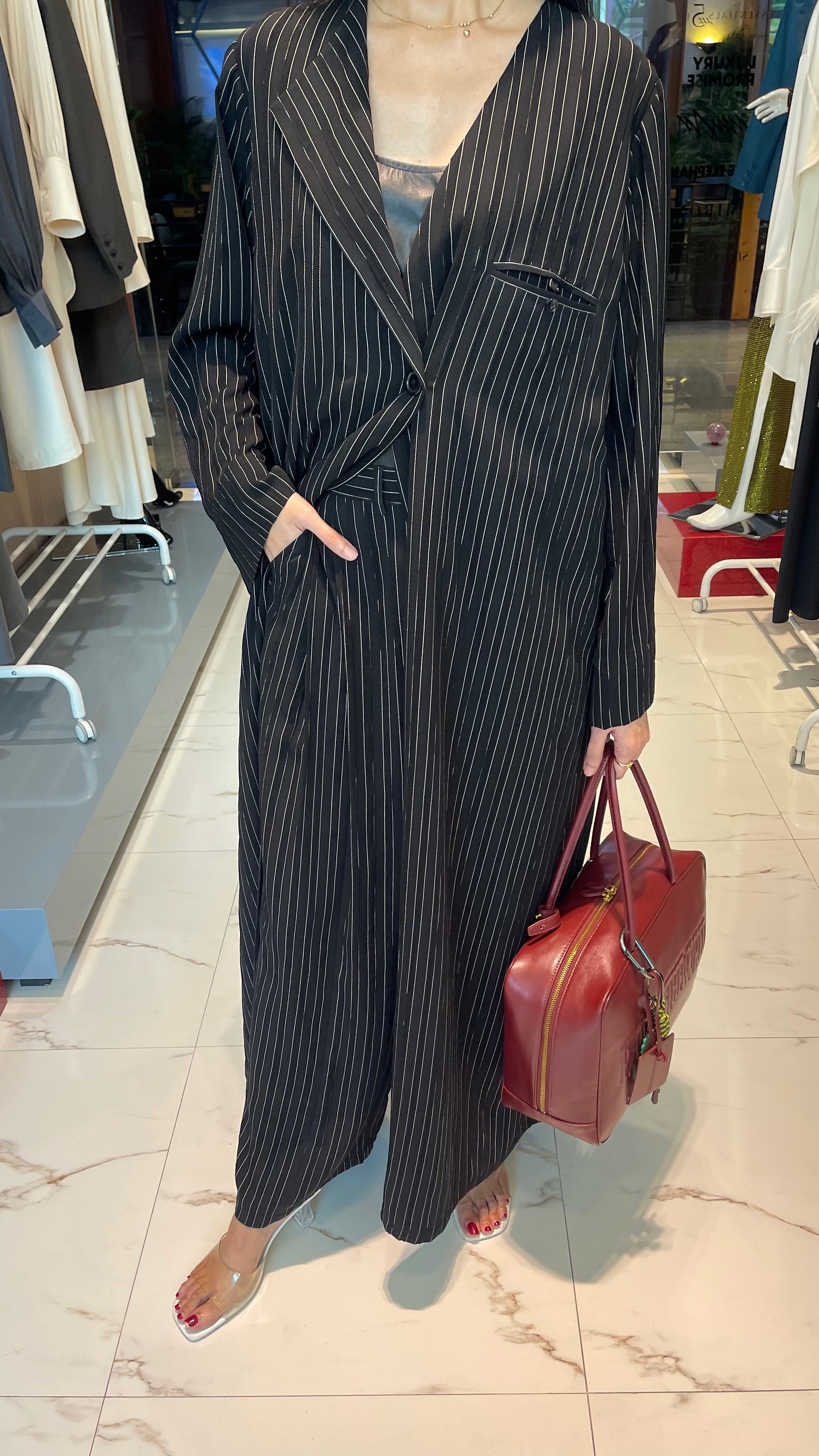 PINSTRIPE V COAT (عباية) “SAMA”