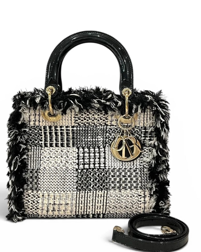 Dior Medium Lady Dior in Black Tweed