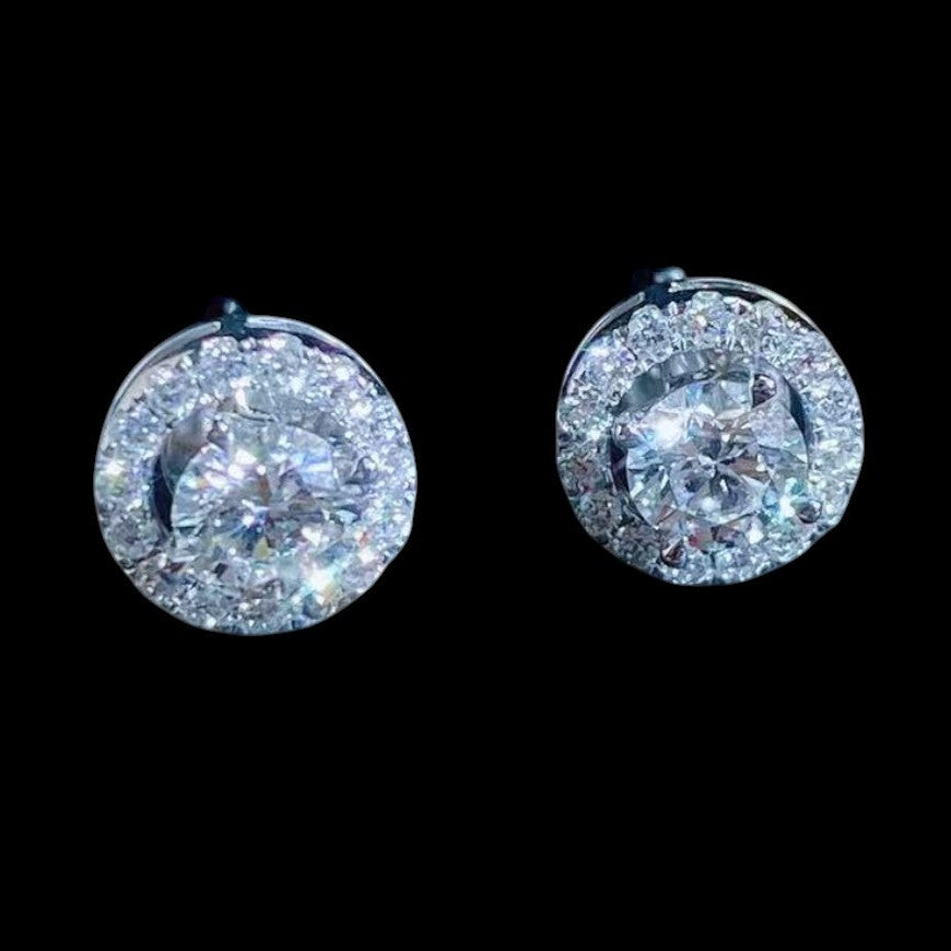 0.65ct & 0.28ct White Diamond Earrings (2 Ways) set in 18K White Gold