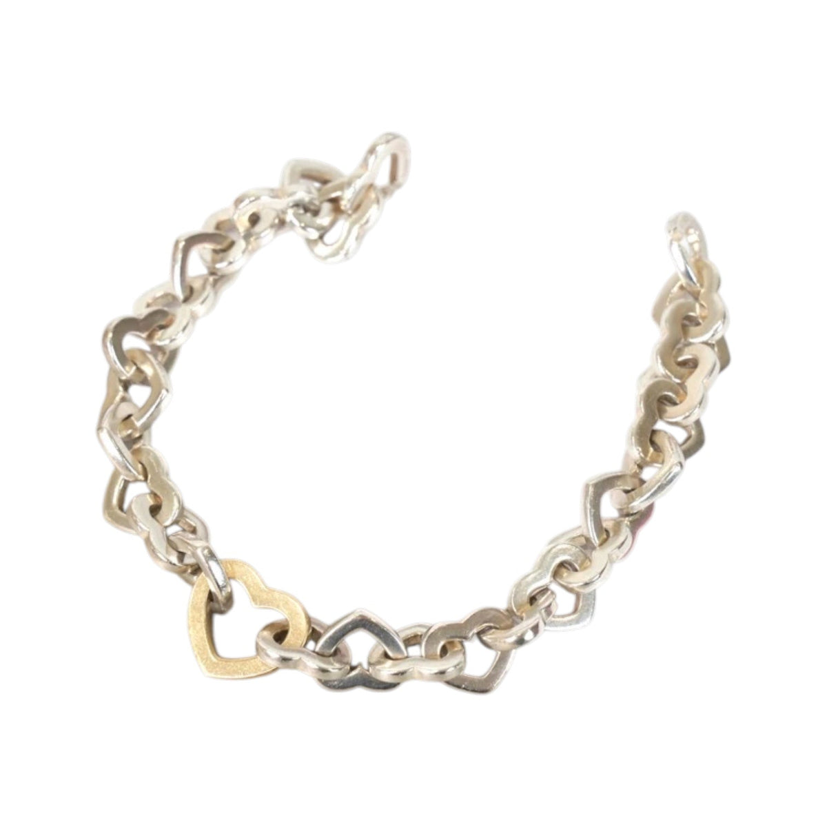 Tiffany & Co. Heart Link Bracelet in 18k Yellow Gold & Sterling Silver