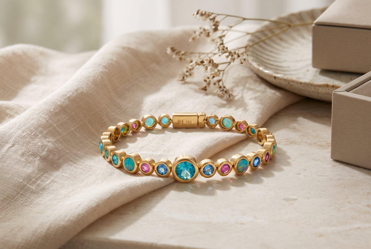 18K Bubble Tennis Bracelet SETTING ONLY SABSET082
