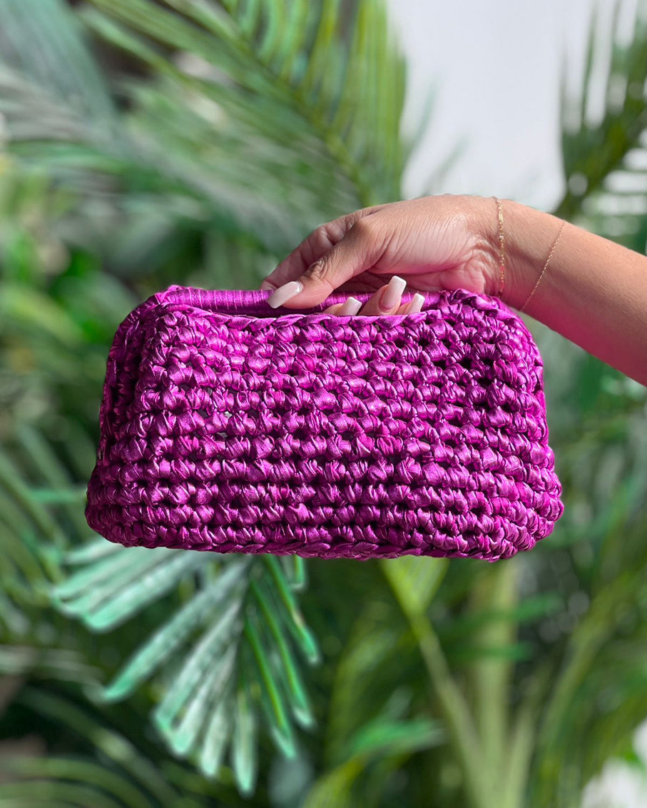 Grand Galactica Metallic Rope Magenta Bag