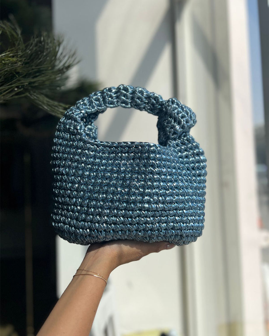 Grand Galactica Metallic Rope Bonbon Sky Blue Bag
