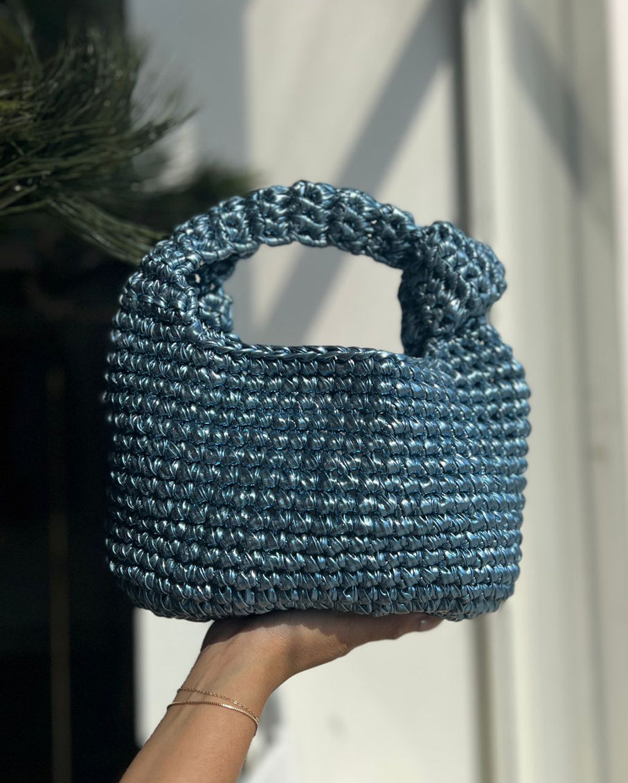 Grand Galactica Metallic Rope Bonbon Sky Blue Bag