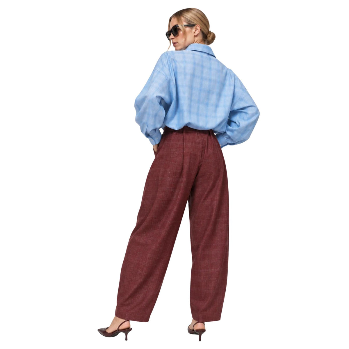 HERITAGE CHECK PLEATED TROUSERS بنطلون“ONEGIN”