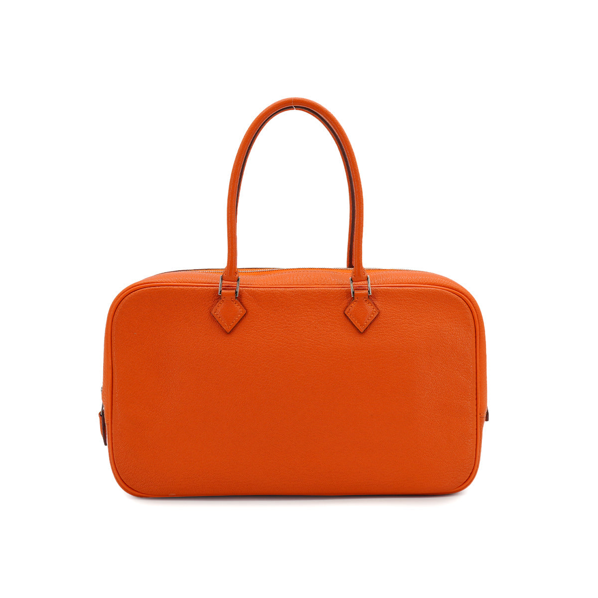 HERMES PLUME ELAN 28 ORANGE CHEVRE HAND BAG 2005 SQUARE I PALLADIUM HARDWARE 90335827