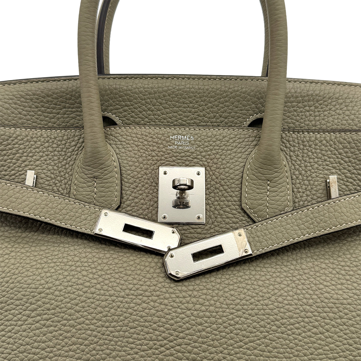 HERMES BIRKIN 30 SAUGE TAURILLON CLEMENCE HAND BAG 2016 X STAMP PALLADIUM HARDWARE 90310829 - PURPOSE