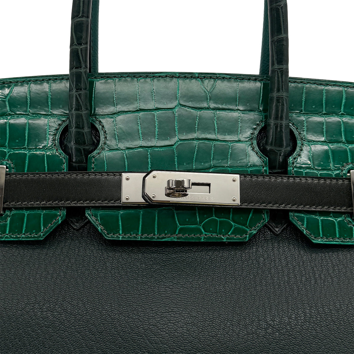HERMES BIRKIN 30 PATCHWORK VERT FONCE VERT EMERALD VERT TITIEN MALACHITE ROSE AZALEE CROCODILE POROSUS CHEVRE TAURILLON CLEMENCE EPSOM EVERCOLOR SWIFT BOX CALF HAND BAG 2018 C PALLADIUM HARDWARE 90313338