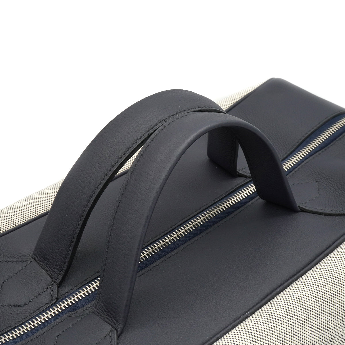HERMES CAVOUR 48H BLUE INDIGO TOILE H TAURILLON CRISTOBAL BOSTON BAG  2019 D STAMP PALLADIUM HARDWARE 90340495