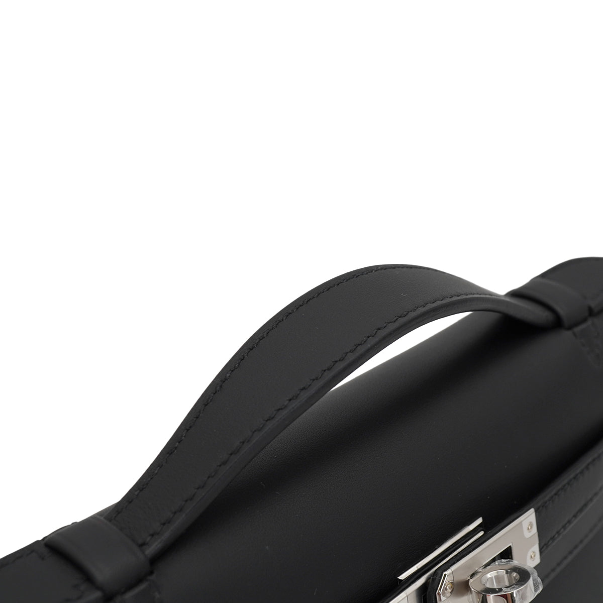 HERMES KELLY POCHETTE SELLIER BLACK VEAU SWIFT HAND BAG 2026 G STAMP PALLADIUM HARDWARE 90331394
