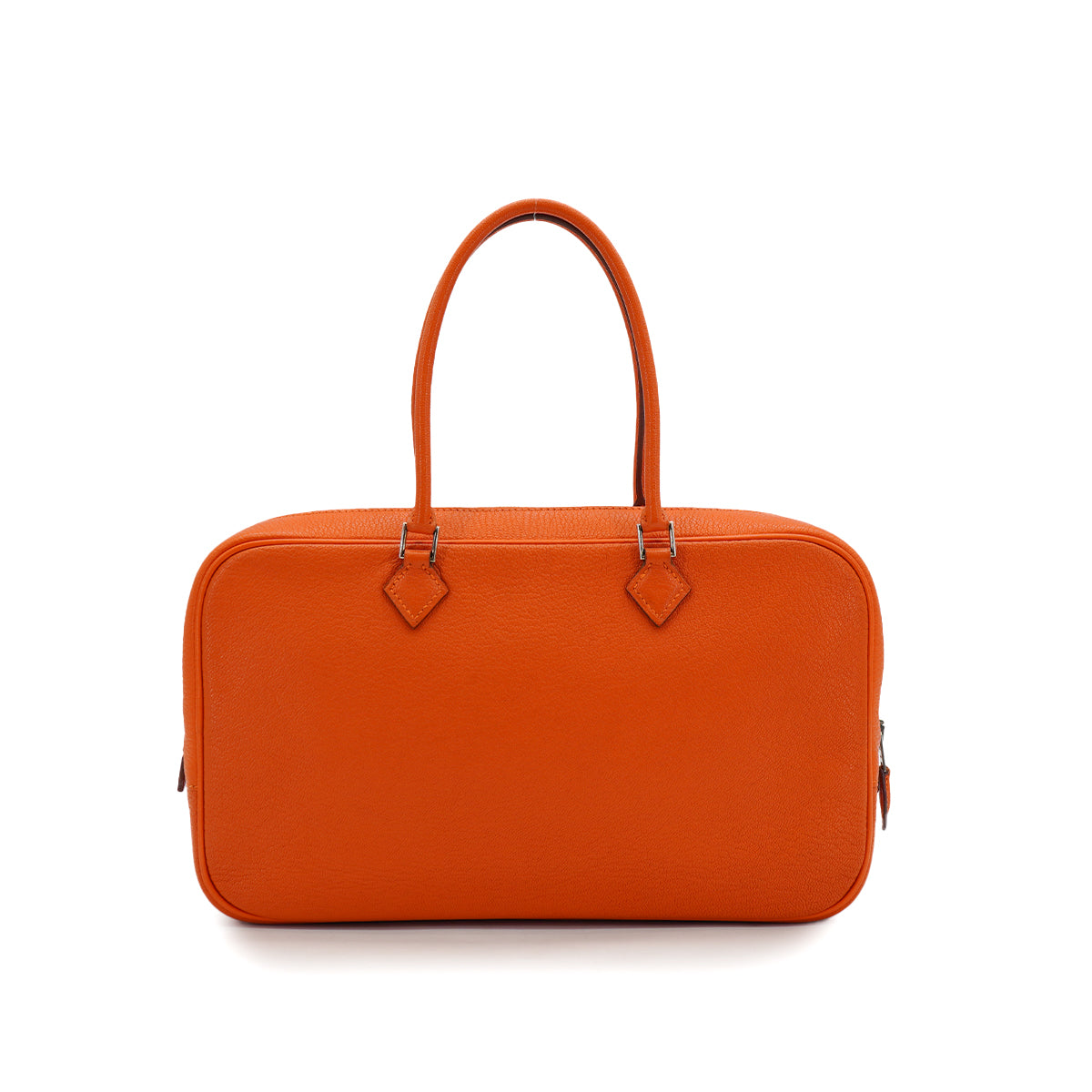 HERMES PLUME ELAN 28 ORANGE CHEVRE HAND BAG 2005 SQUARE I PALLADIUM HARDWARE 90335827