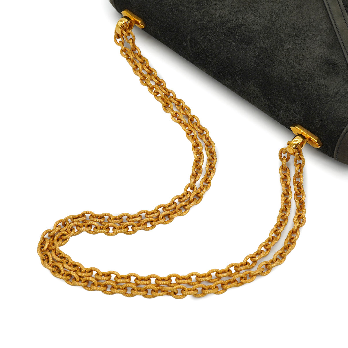 HERMES ALCAZAR DARK GRAY DOBLIS CHAIN SHOULDER BAG 1980 CIRCLE J GOLD HARDWARE 90334298