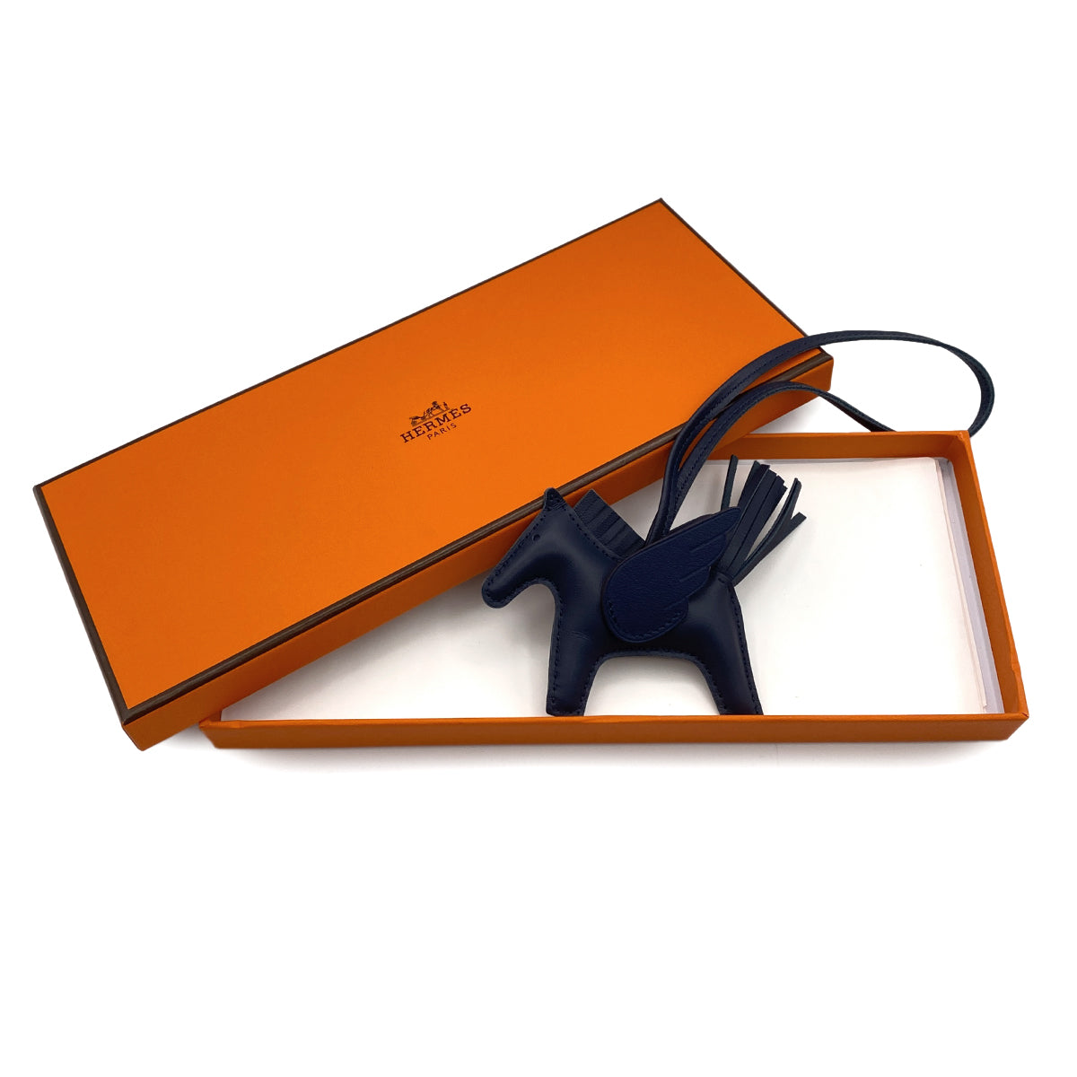 HERMES BAG CHARM RODEO PEGASUS PM BLUE SAPHIR 2025 K STAMP AGNEAU MILO 90328133