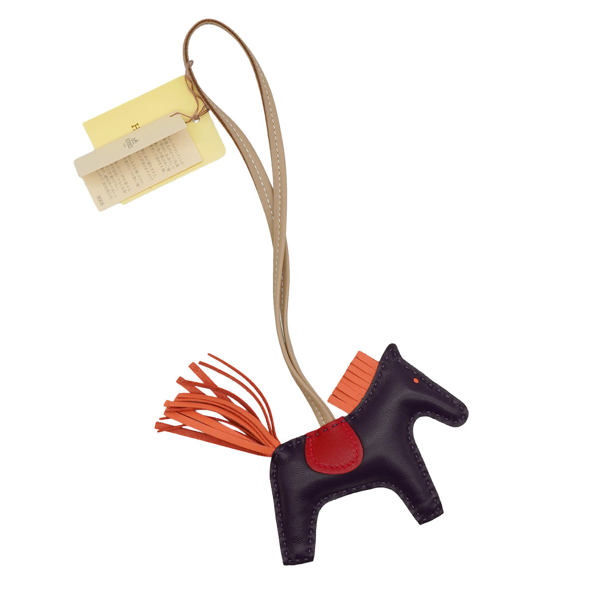 HERMES BAG CHARM RODEO PM  RAISIN FRAMINGO AGNEAU MILO 2017 A STAMP 90338888