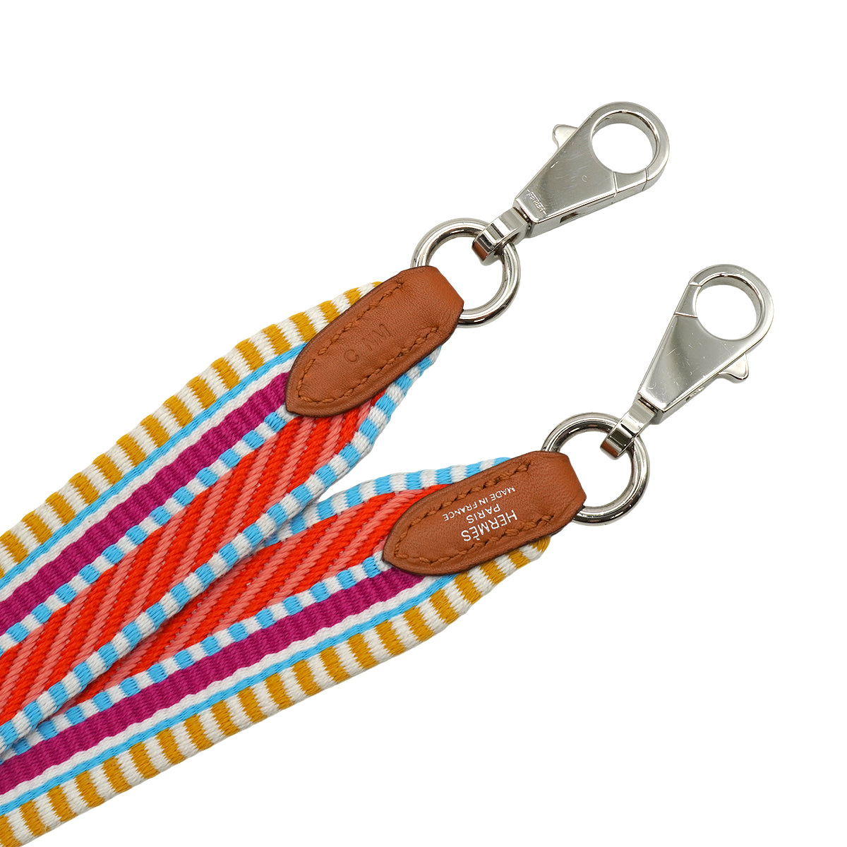 HERMES BANDOULIERE SANGLES CAVAL 25MM SHOULDER STRAP MULTICOLOR TOILE SWIFT 2018 C 90347163