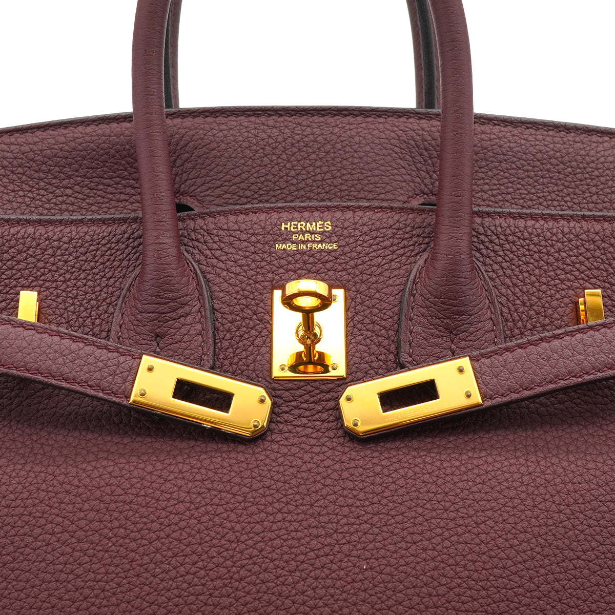 HERMES BIRKIN 25 BORDEAUX TOGO HAND BAG 2017 A STAMP GOLD HARDWARE 90332441