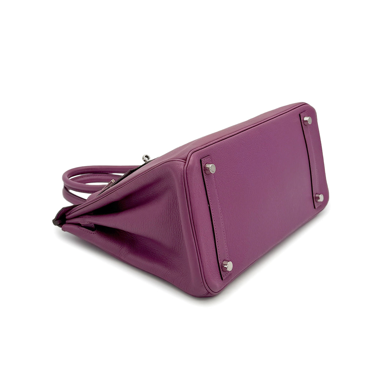 HERMES BIRKIN 30 CYCLAMEN CHEVRE HAND BAG 2005 SQUARE I PALLADIUM HARDWARE 90316990